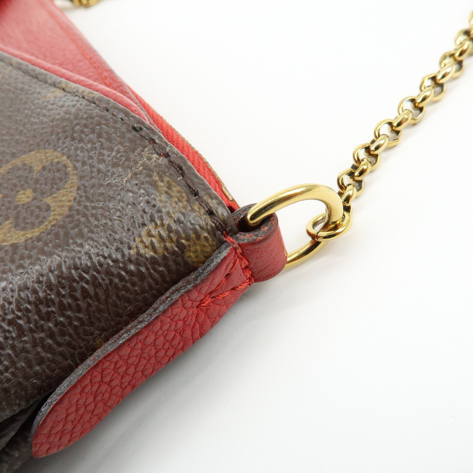 Louis Vuitton Monogram Pallas 2Way Chain Bag Clutch Cerise M41638