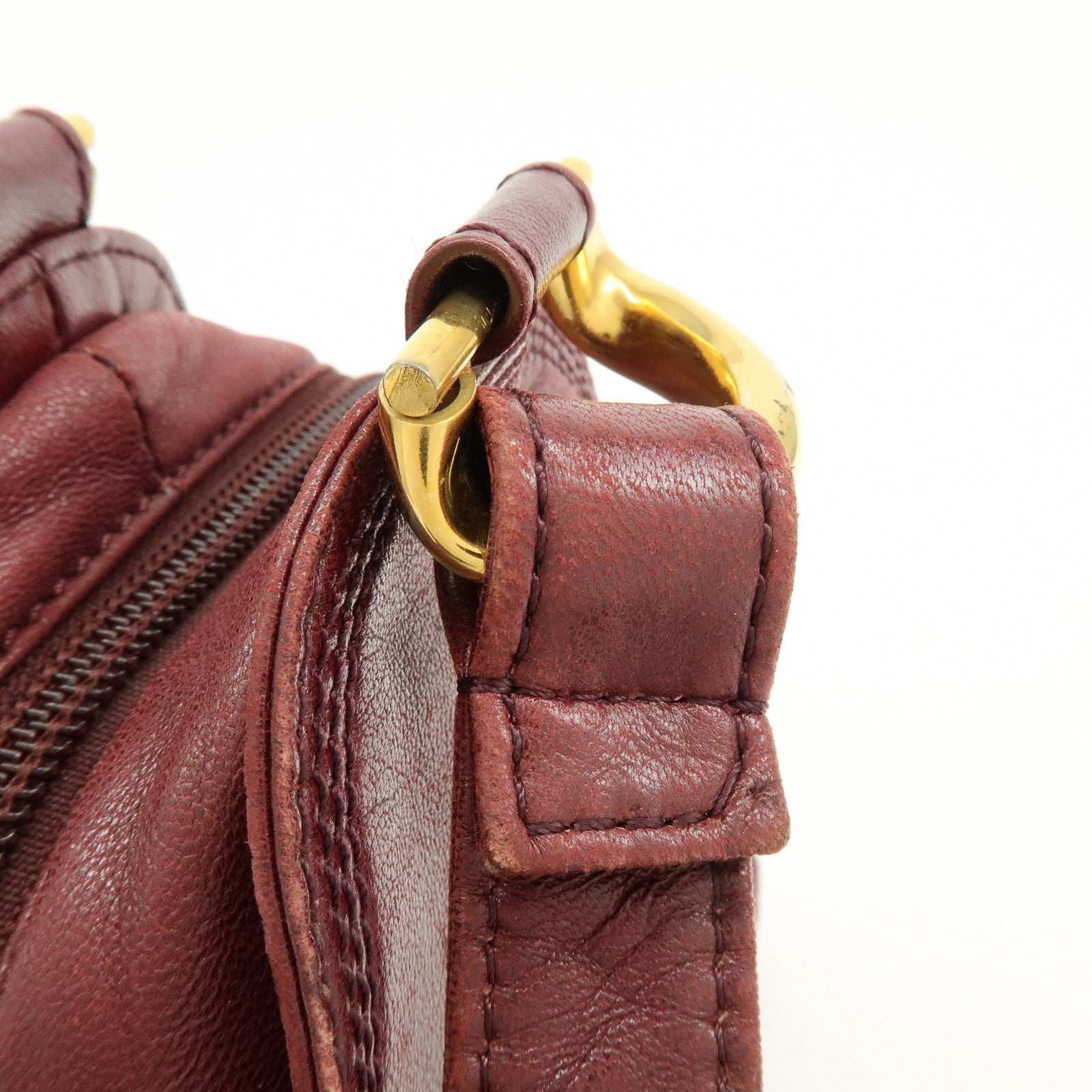 LOEWE Anagram Leather Shoulder Bag Crossbody Bag Bordeaux