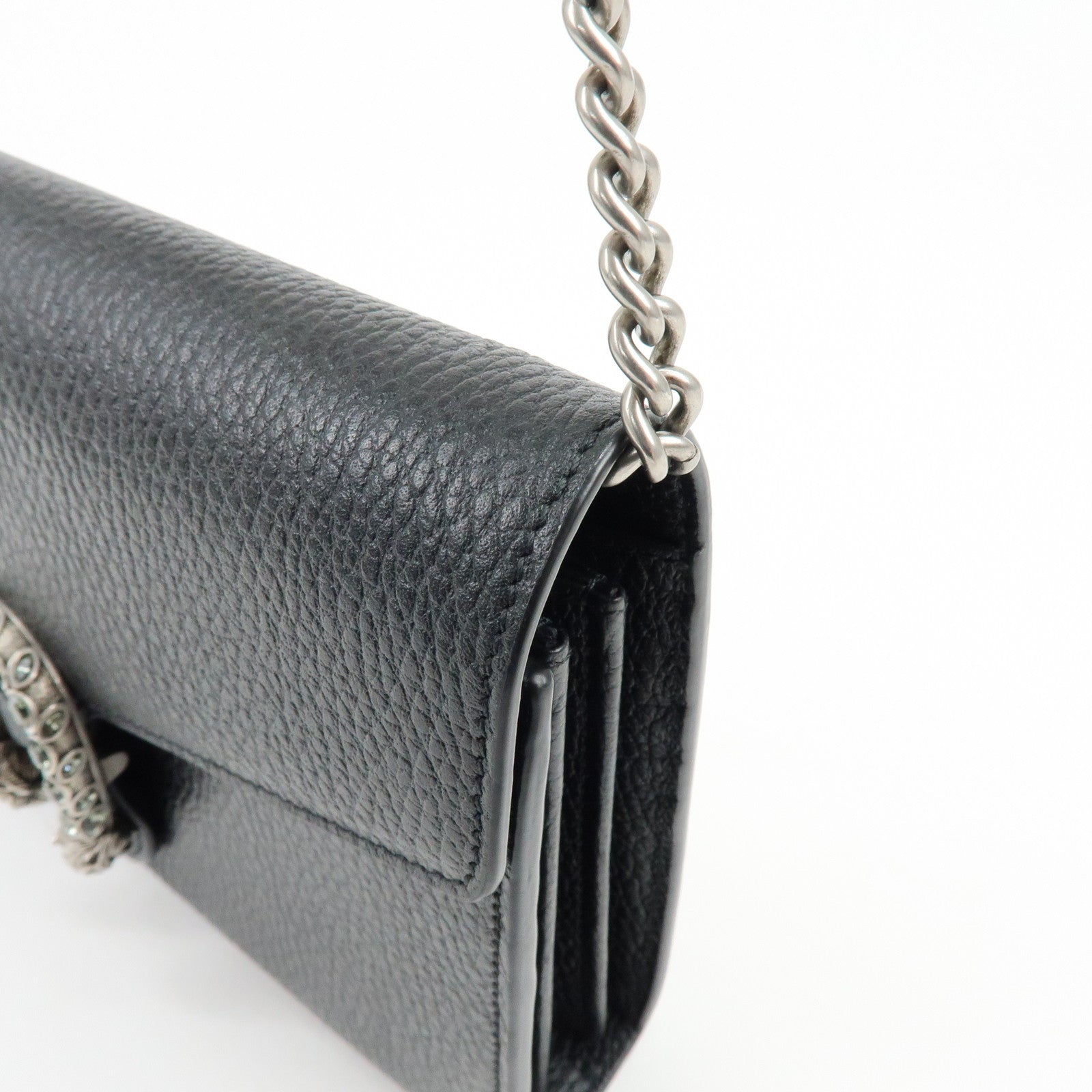 GUCCI Dionysus Leather Chain Wallet Shoulder Bag Black 401231