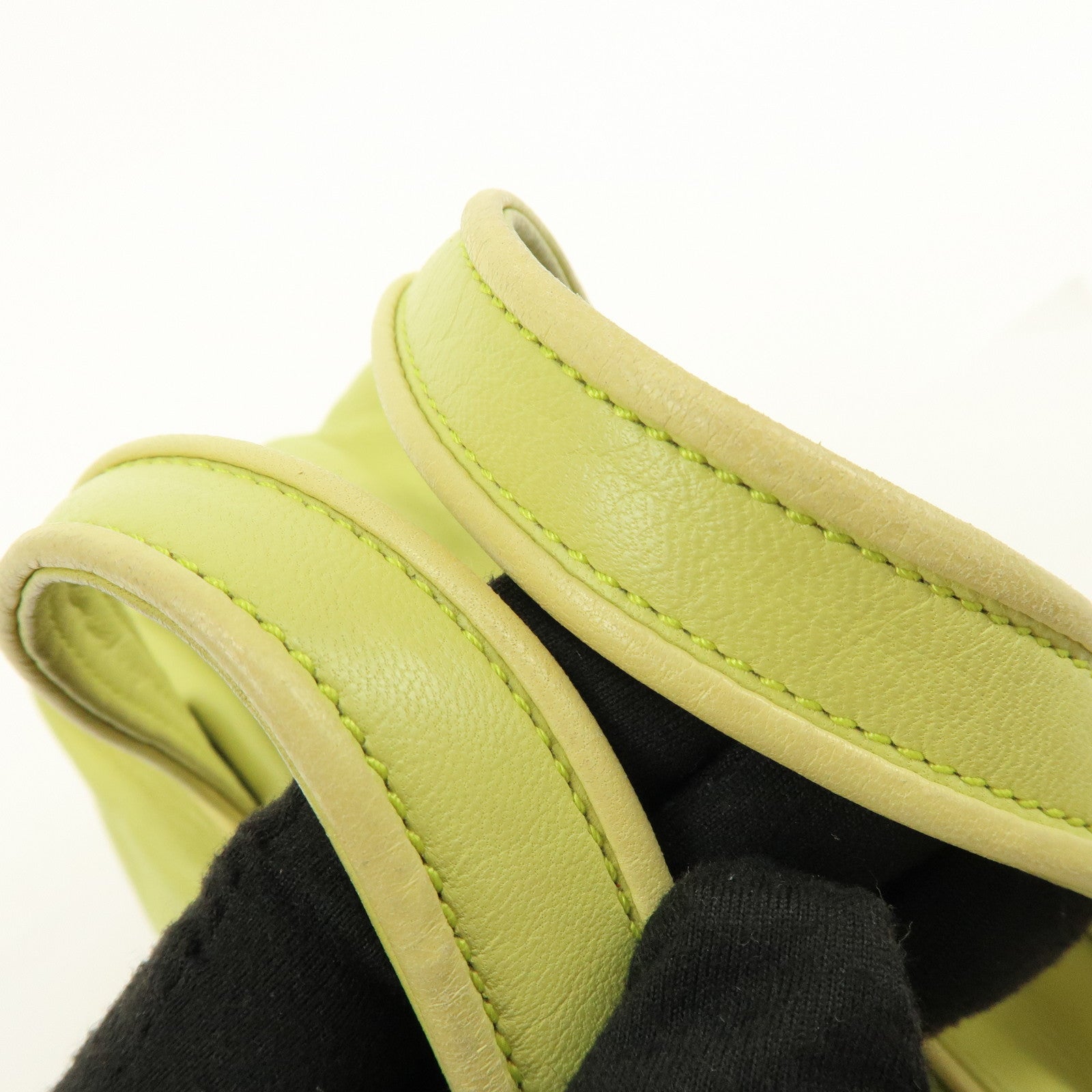 LOEWE Logo Nappa Leather Mini Hand Bag Boston Bag Lime Green