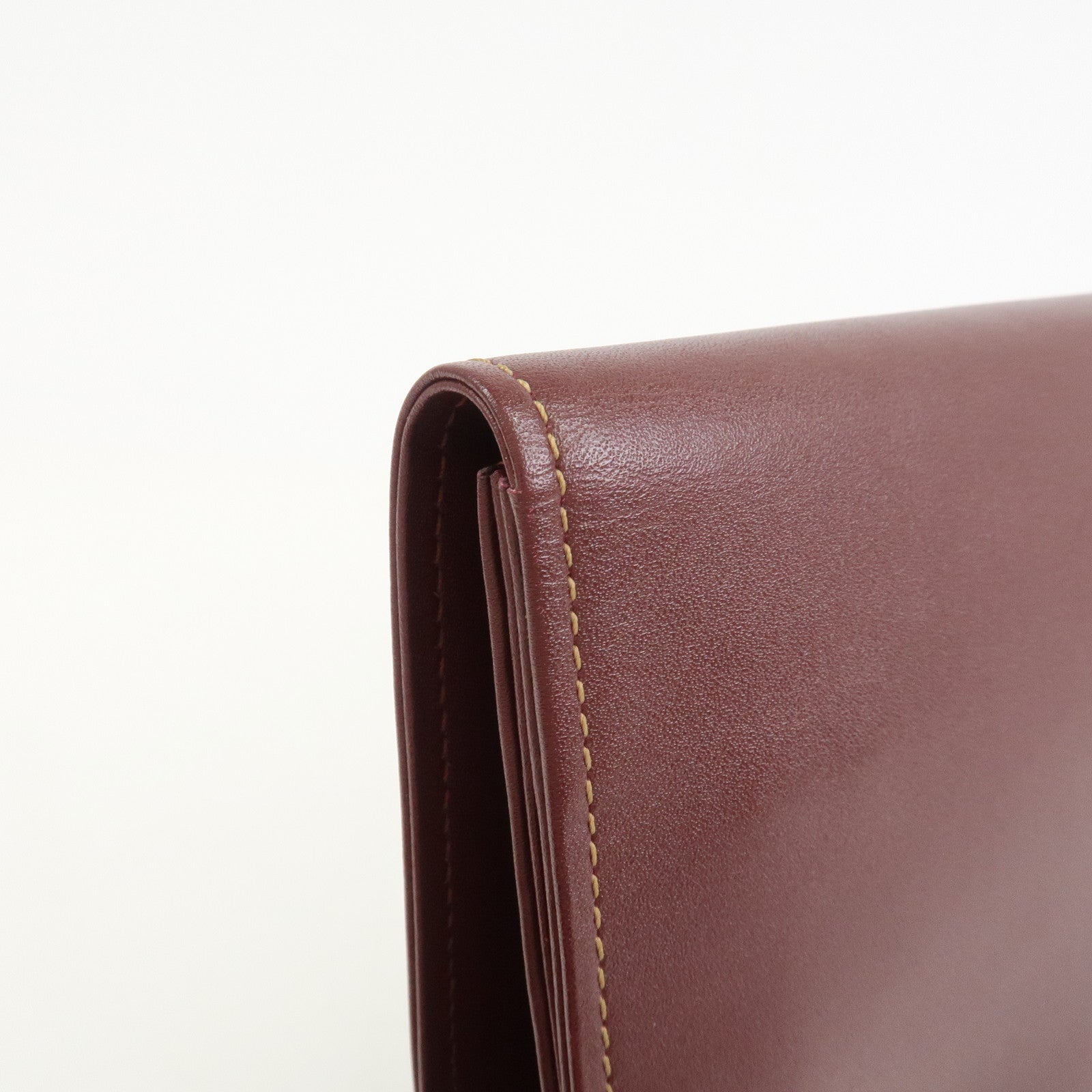 Cartier Logo Leather Clutch Bag Bordeaux