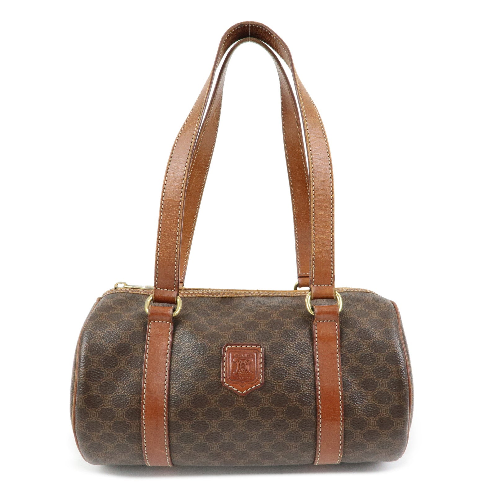 CELINE Macadam PVC Leather Shoulder Bag Hand Bag Brown