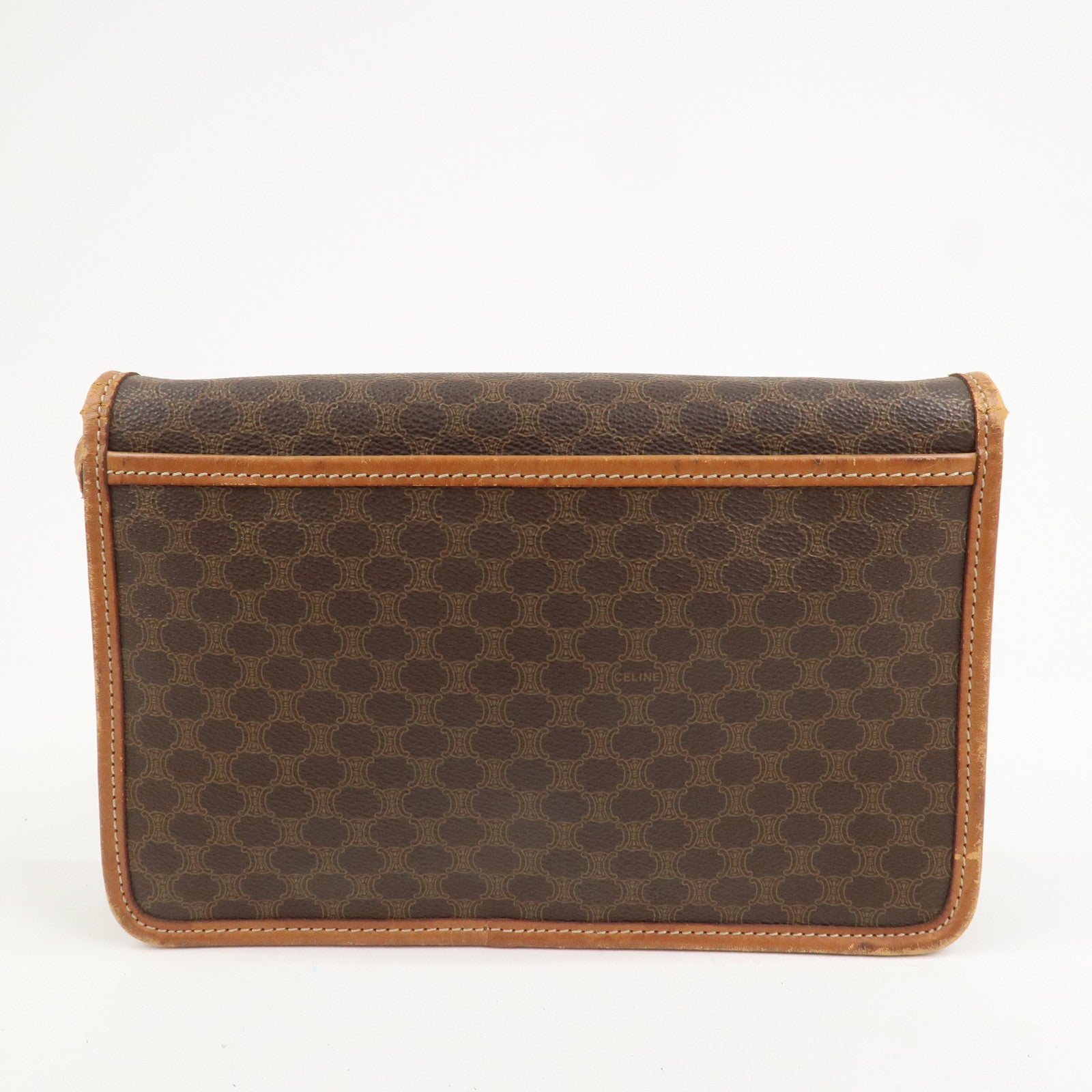 CELINE Macadam PVC Canvas Leather 2WAY Bag Shoulder Bag Brown