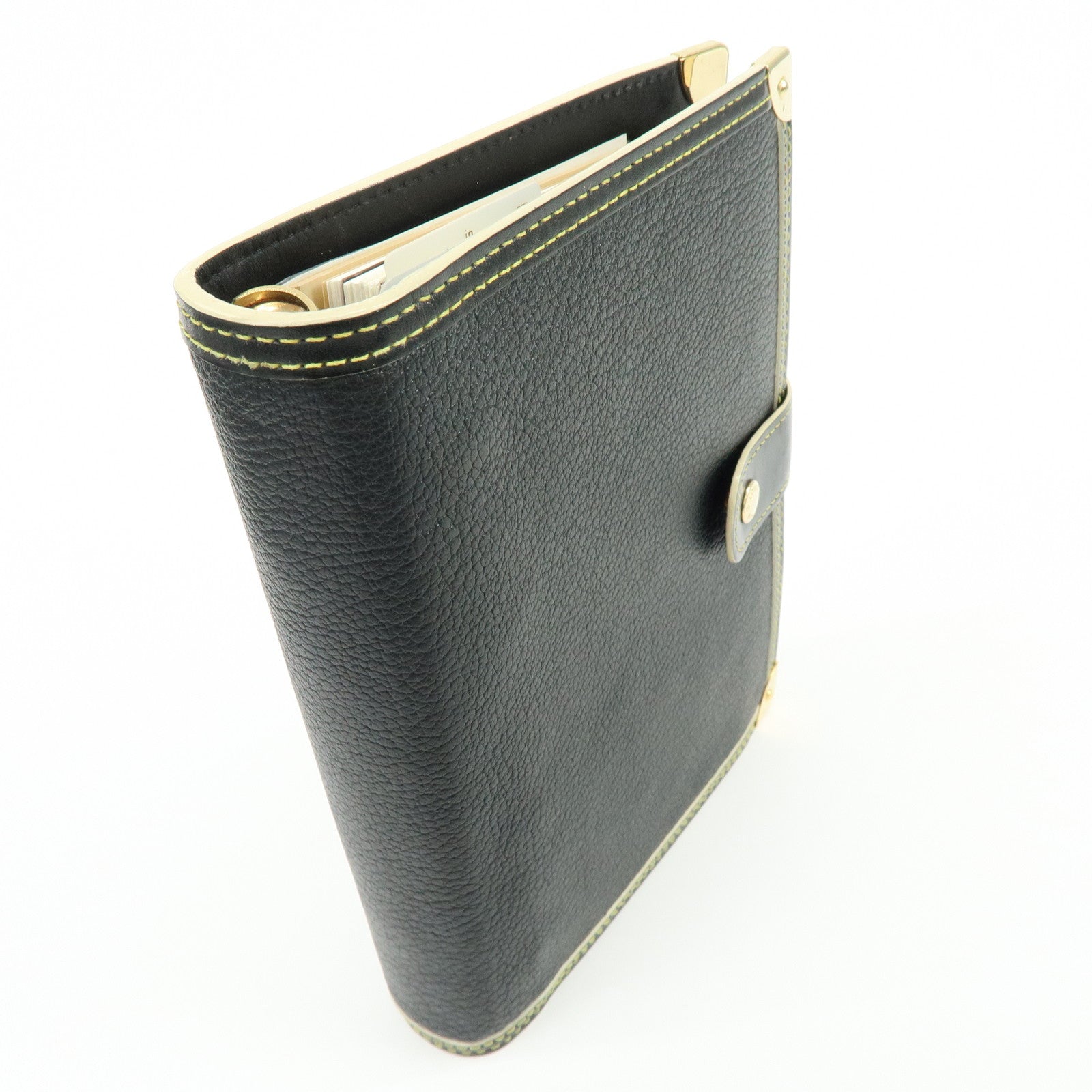 Louis Vuitton Suhari Leather Agenda MM Planner Cover Noir R20884