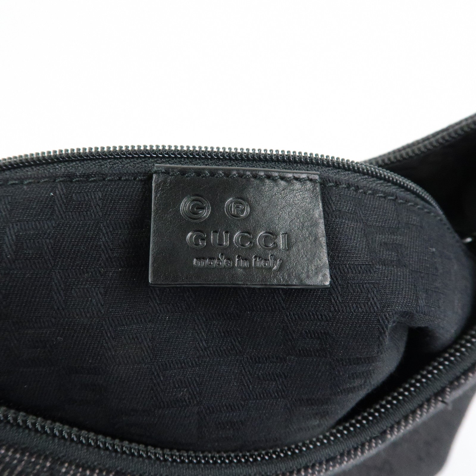 GUCCI GG Denim Canvas Leather Shoulder Bag Hand Bag Black 240020
