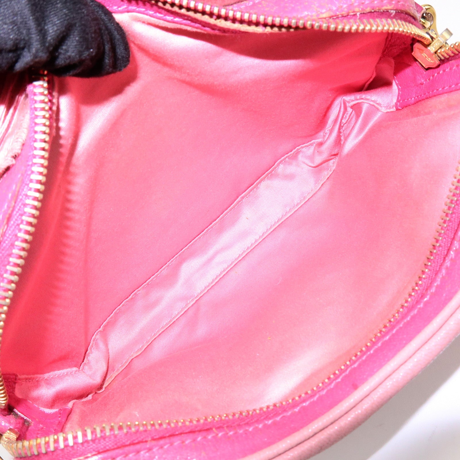 MIU MIU Logo Madras Leather Shoulder Bag Crossbody Bag Pink RT0539