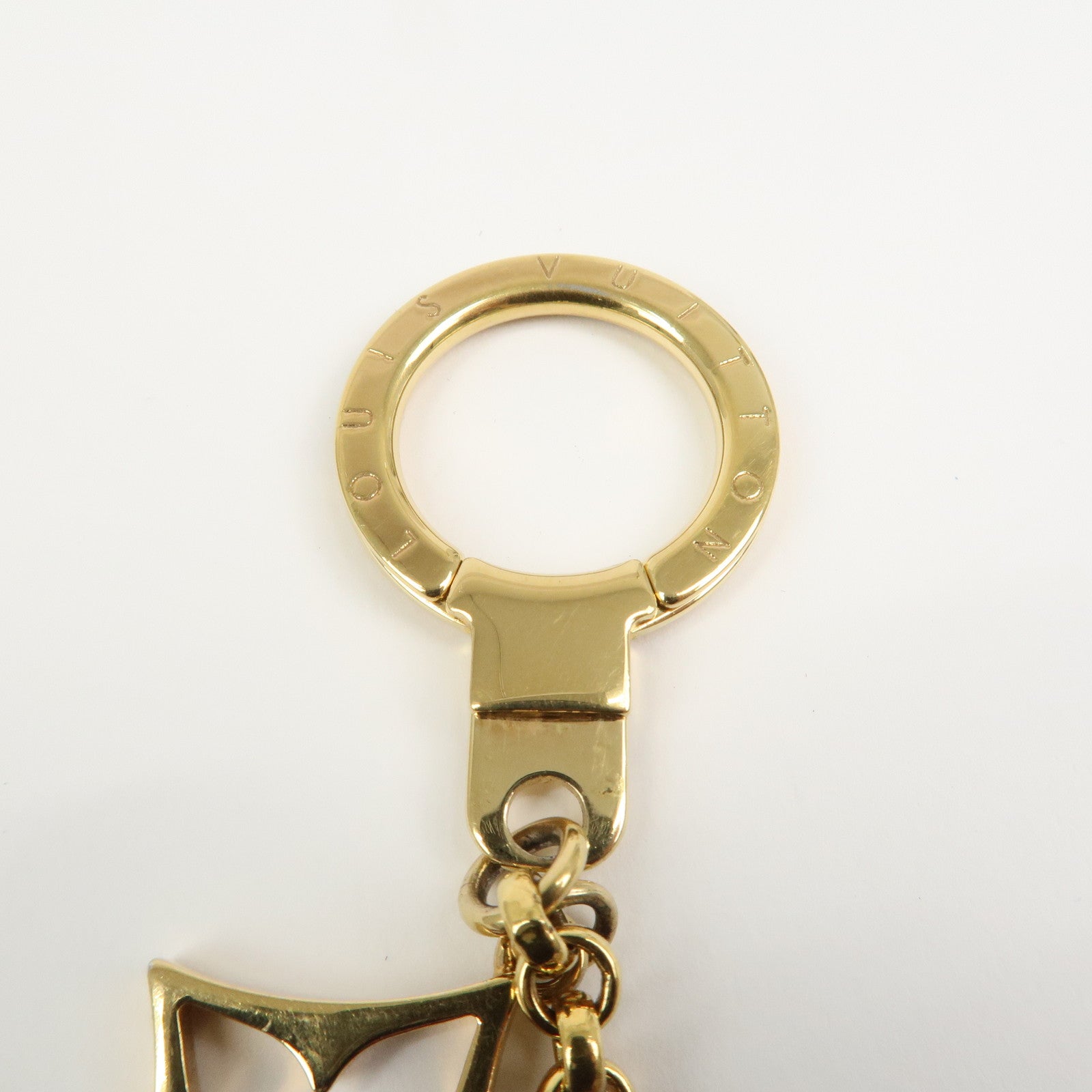 Louis Vuitton Fleur de Monogram Bag Charm Key Chain Gold M65111