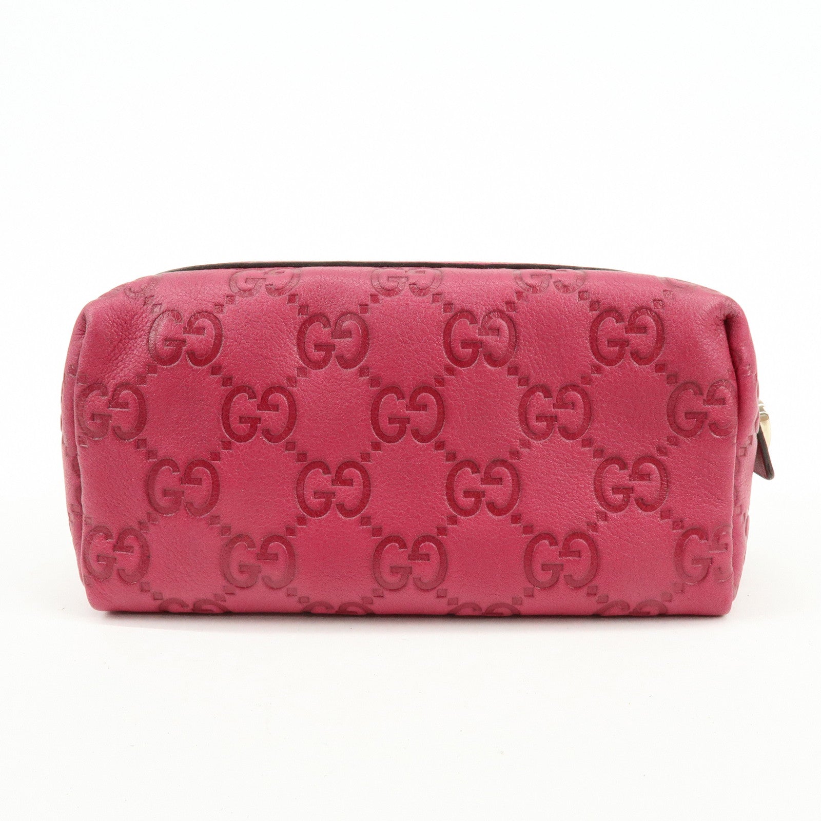 GUCCI Guccissima Leather Pouch Cosmetic Pouch Purse Pink 153228