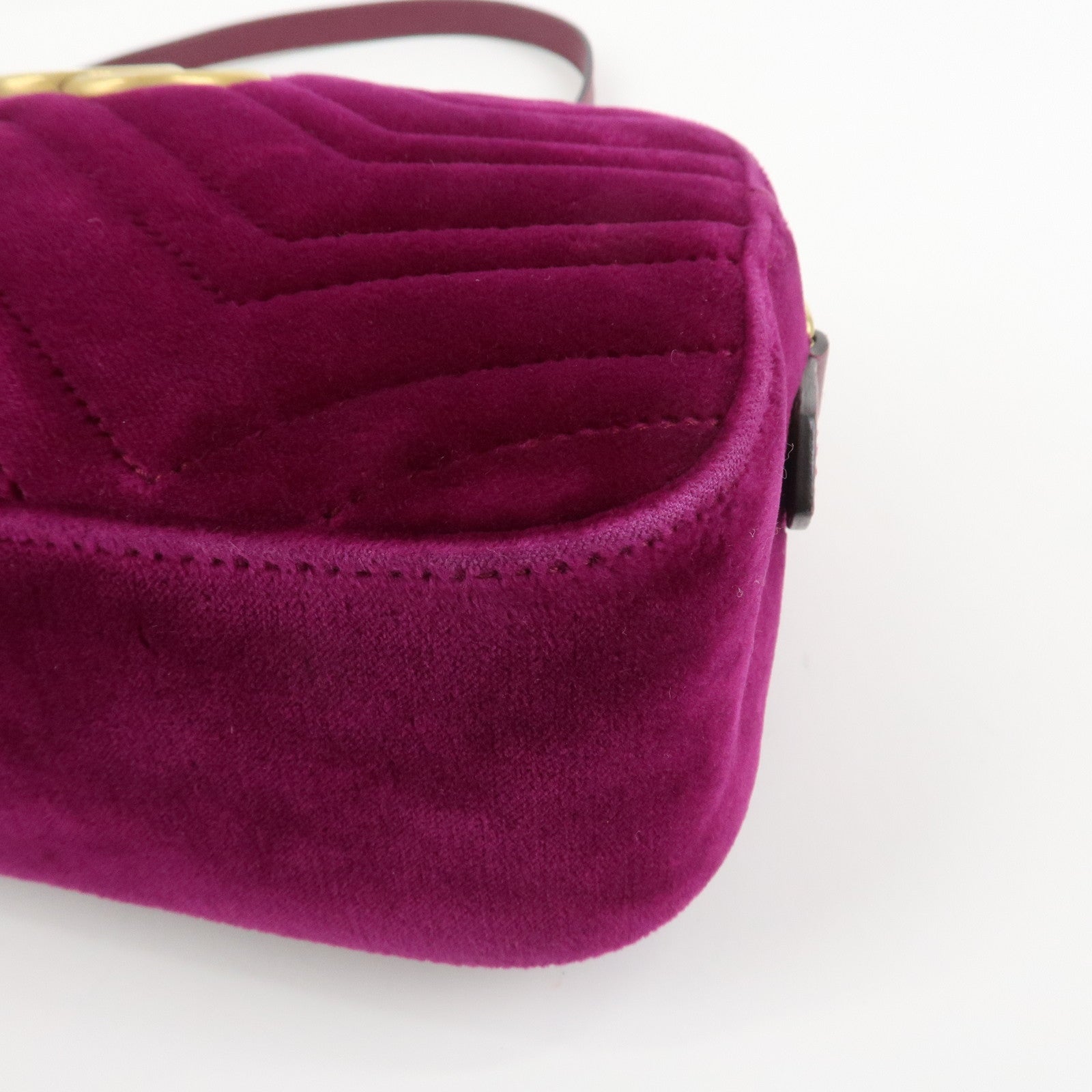 GUCCI GG Marmont Velvet Leather Shoulder Bag Crossbody Bag 447632