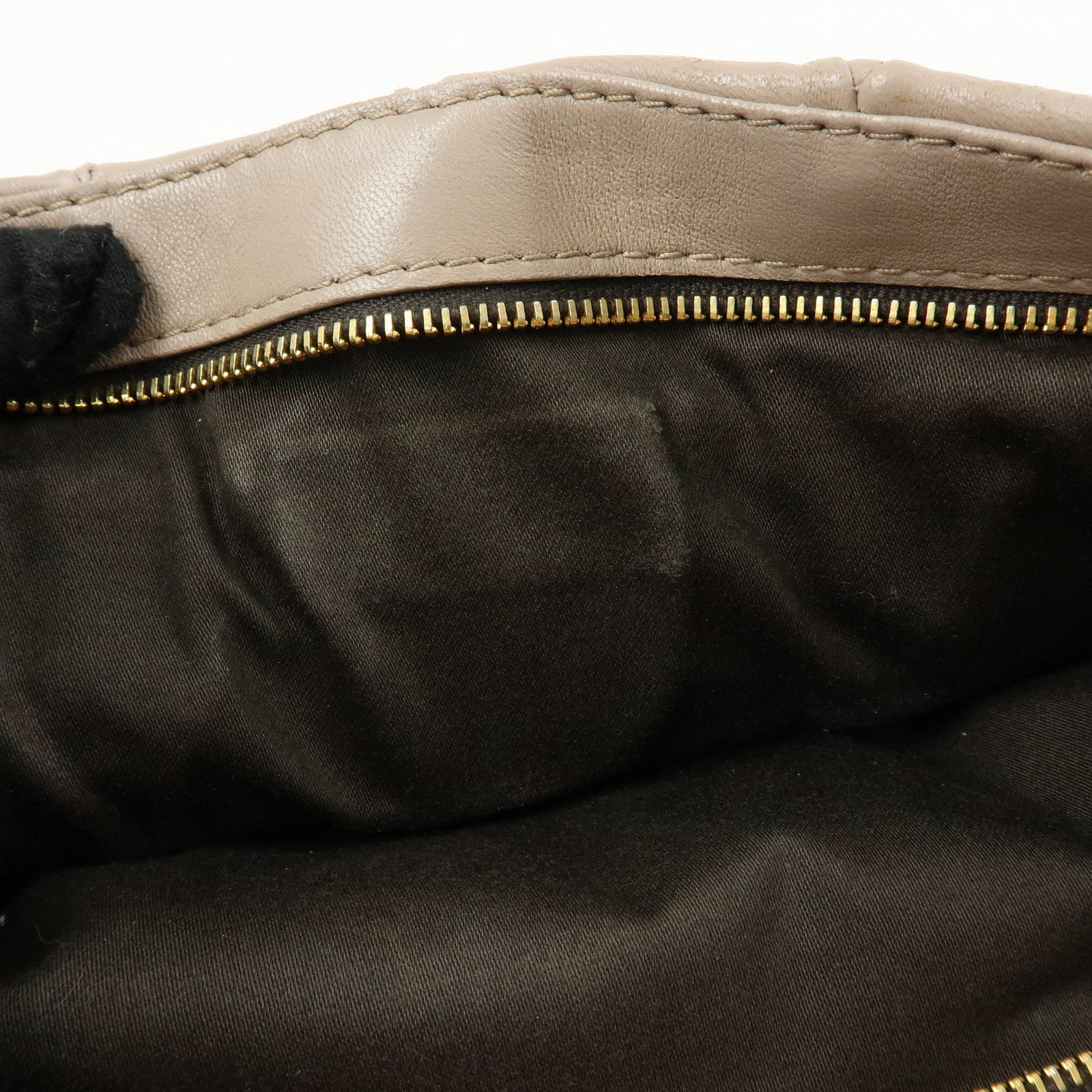 MIU MIU Nappa Leather 2Way Bag Hand Bag Shoulder Bag Beige