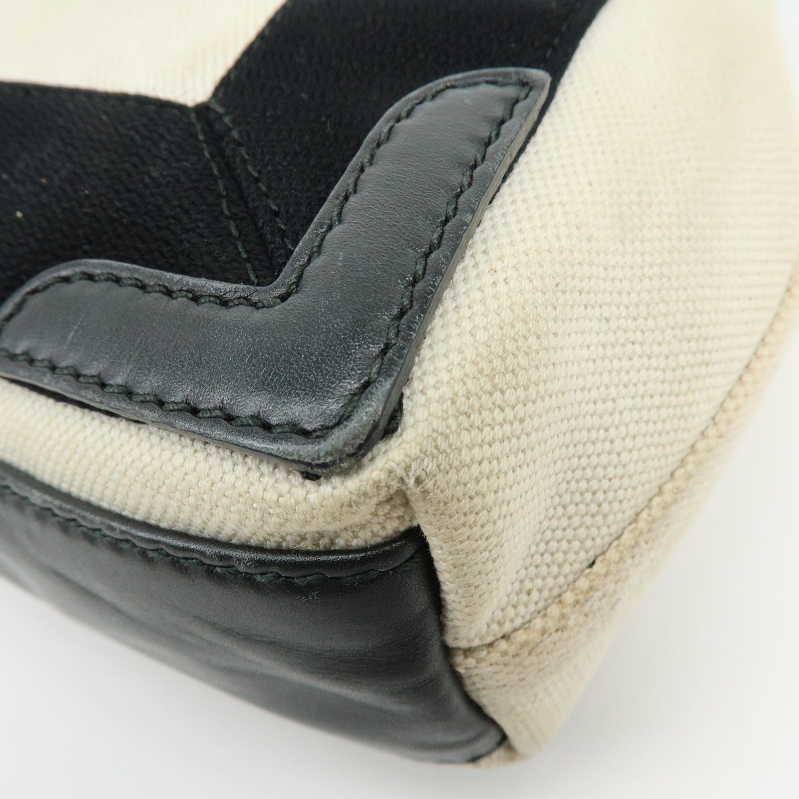 BALENCIAGA Navy Cabas XS Canvas 2WAY Bag Natural Black 390346