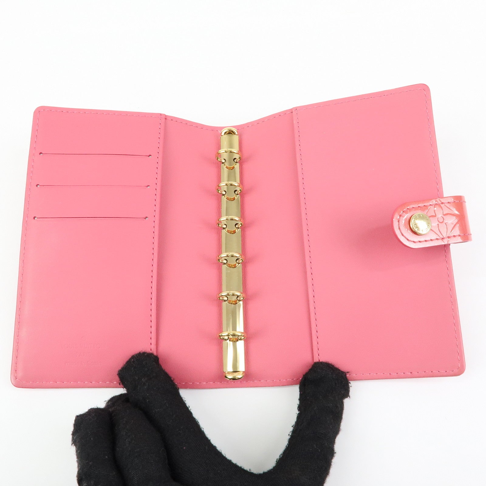 Louis Vuitton Monogram Vernis Agenda PM Planner Cover Pink R2101F