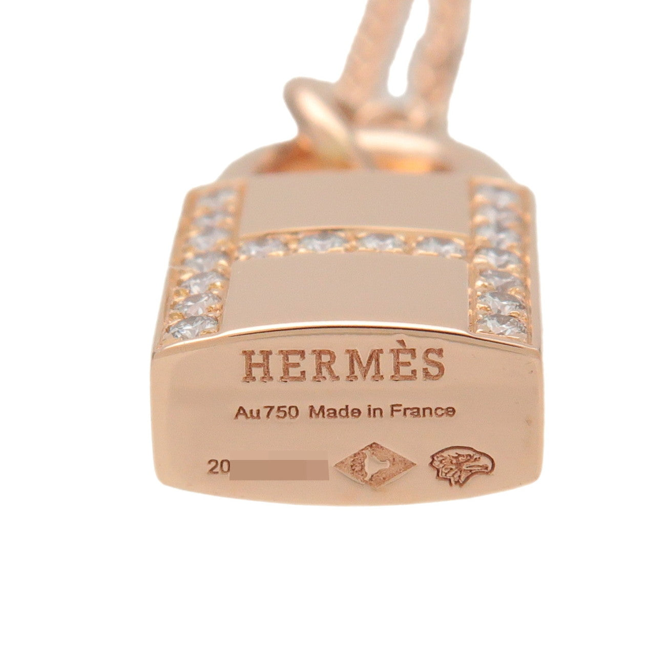 HERMES Kelly Cadena 18P Diamond Necklace K18 750PG Rose Gold