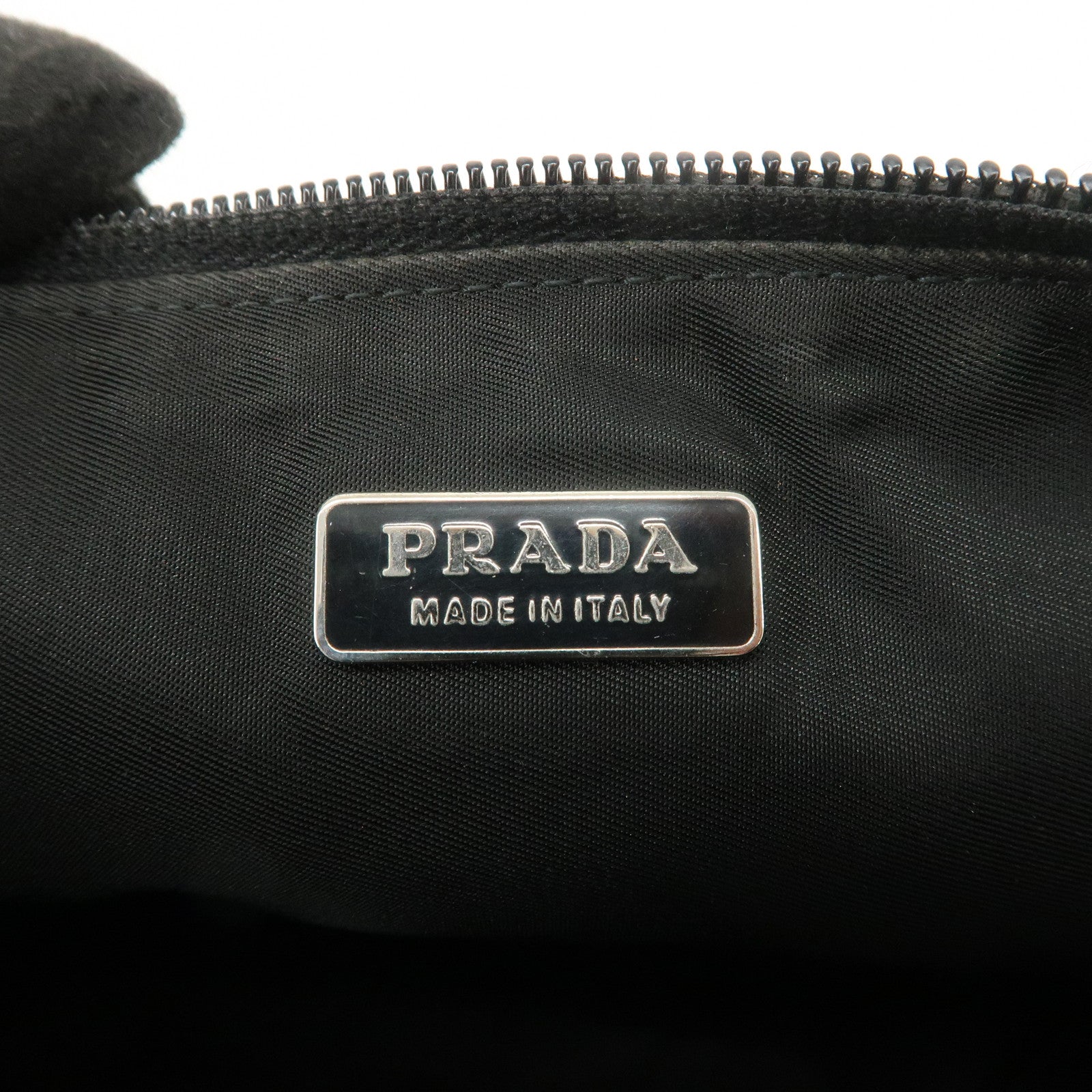 PRADA Triangle Logo Nylon Pouch Hand Bag Cosmetic Pouch Purse MV633