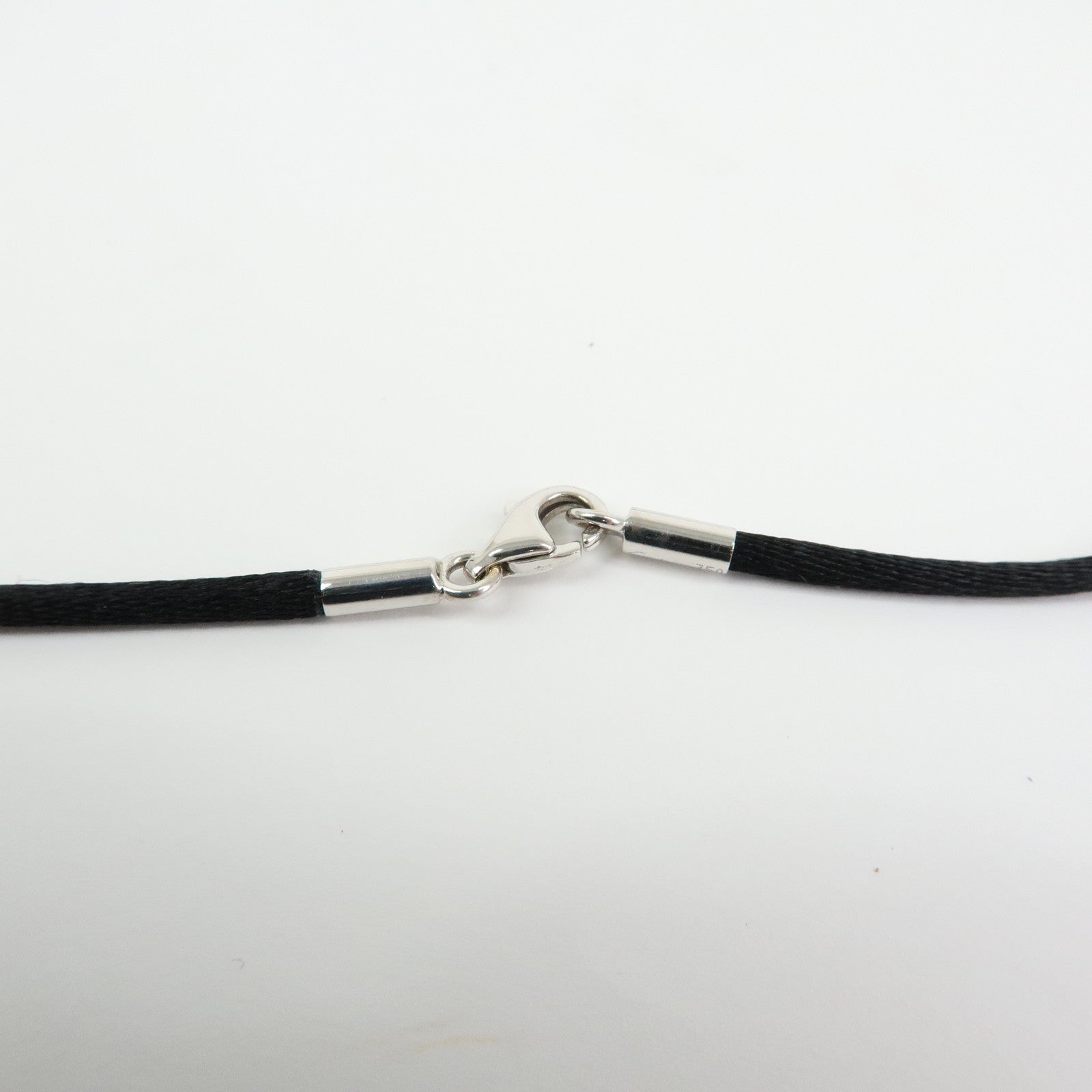 Cartier C Heart Metal Code Pendant Necklace Silver Black