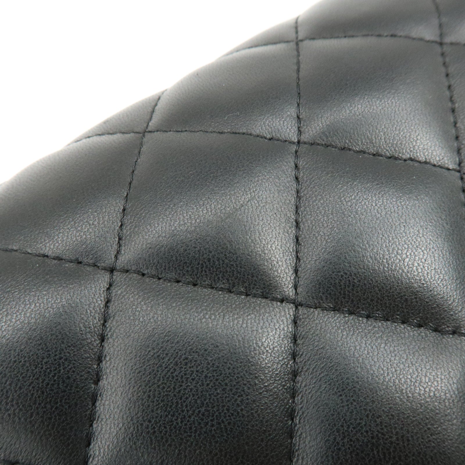 CHANEL Matelasse Lamb Skin Chain Shoulder Bag Black A58600