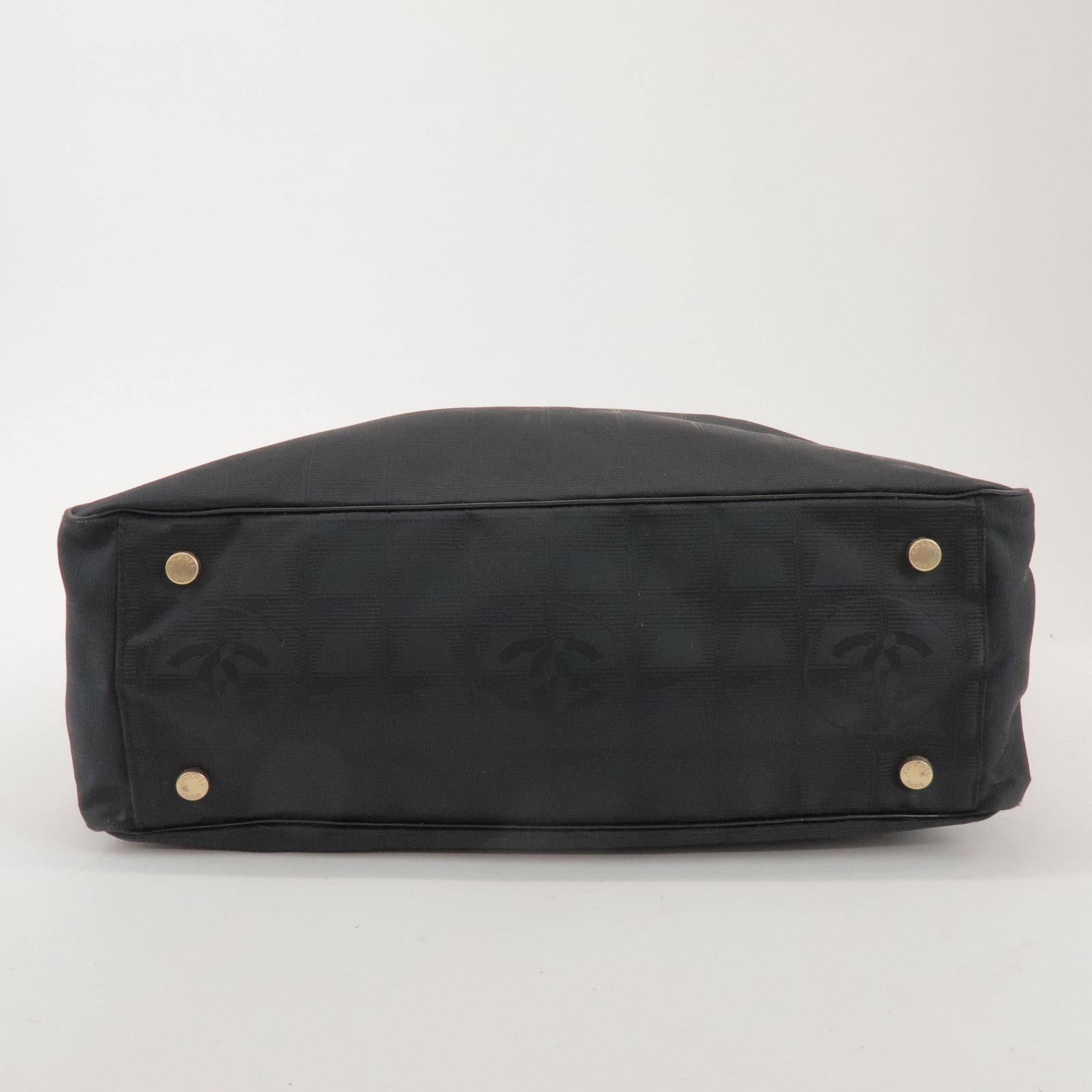 CHANEL New Travel Line Nylon Jacquard Leather Tote Bag GM A15825