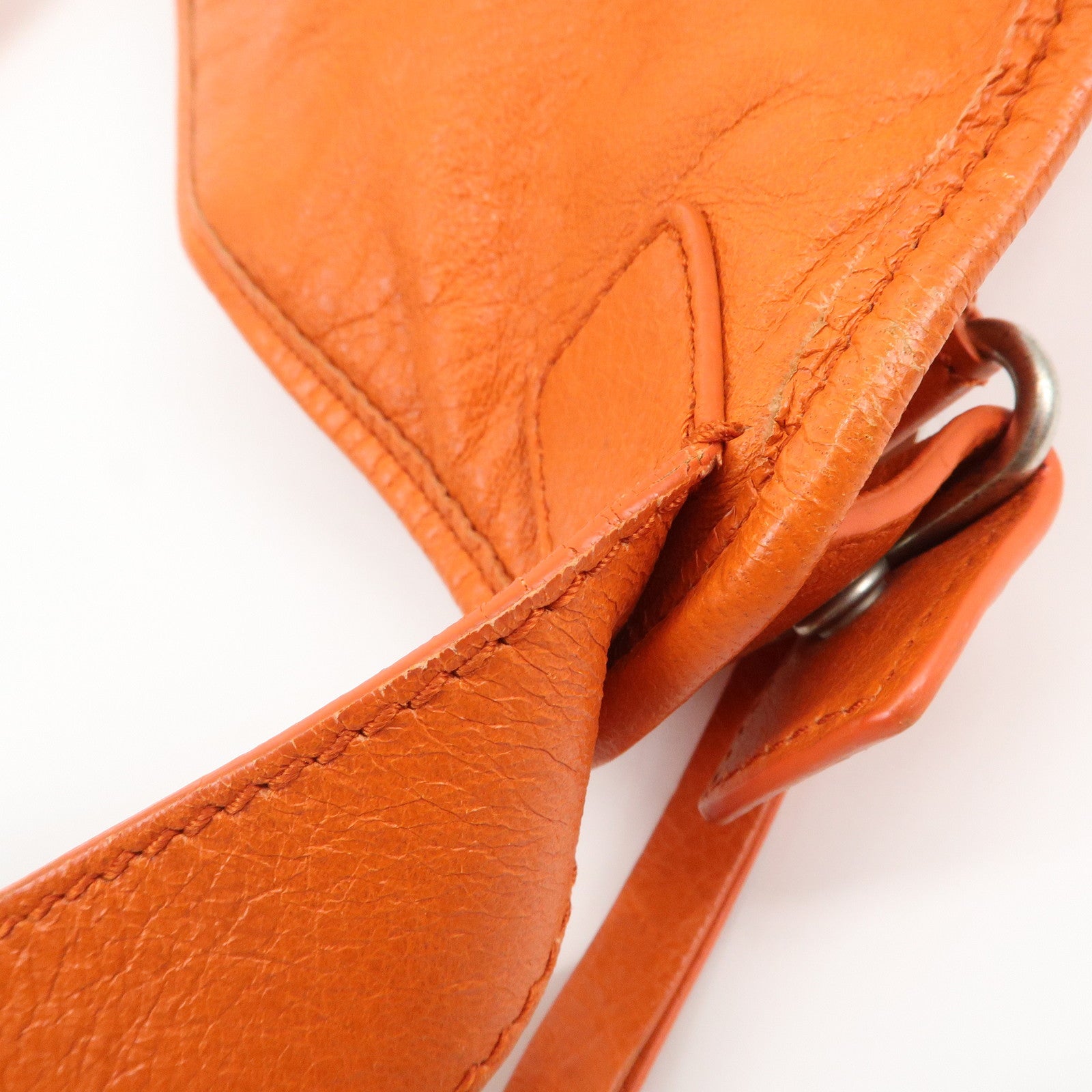 BALENCIAGA Neo Lift Leather Body Bag Crossbody Bag Orange 341628