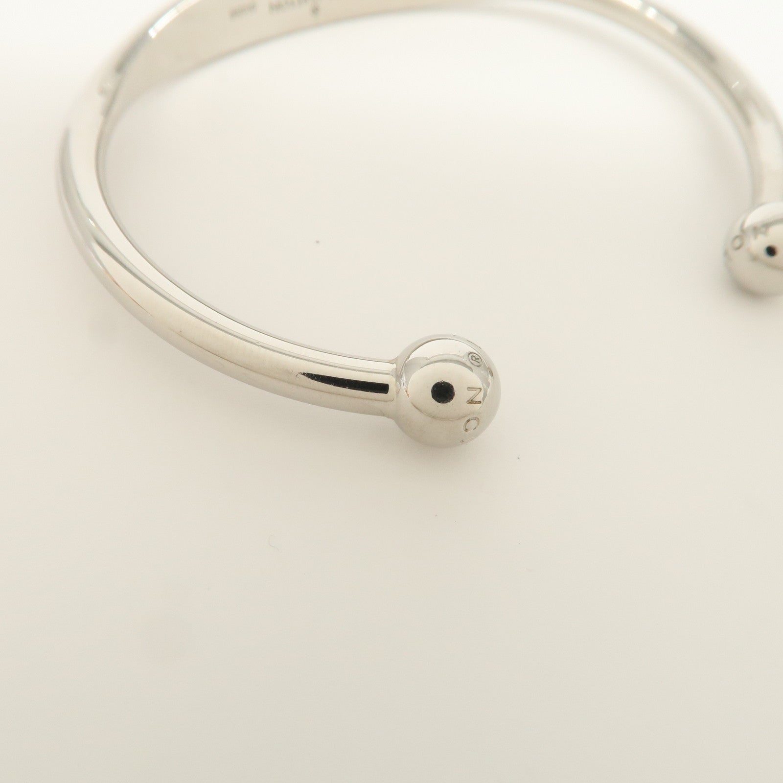 Louis Vuitton Monogram Jonc Metal Bracelet Bangle Silver M64839