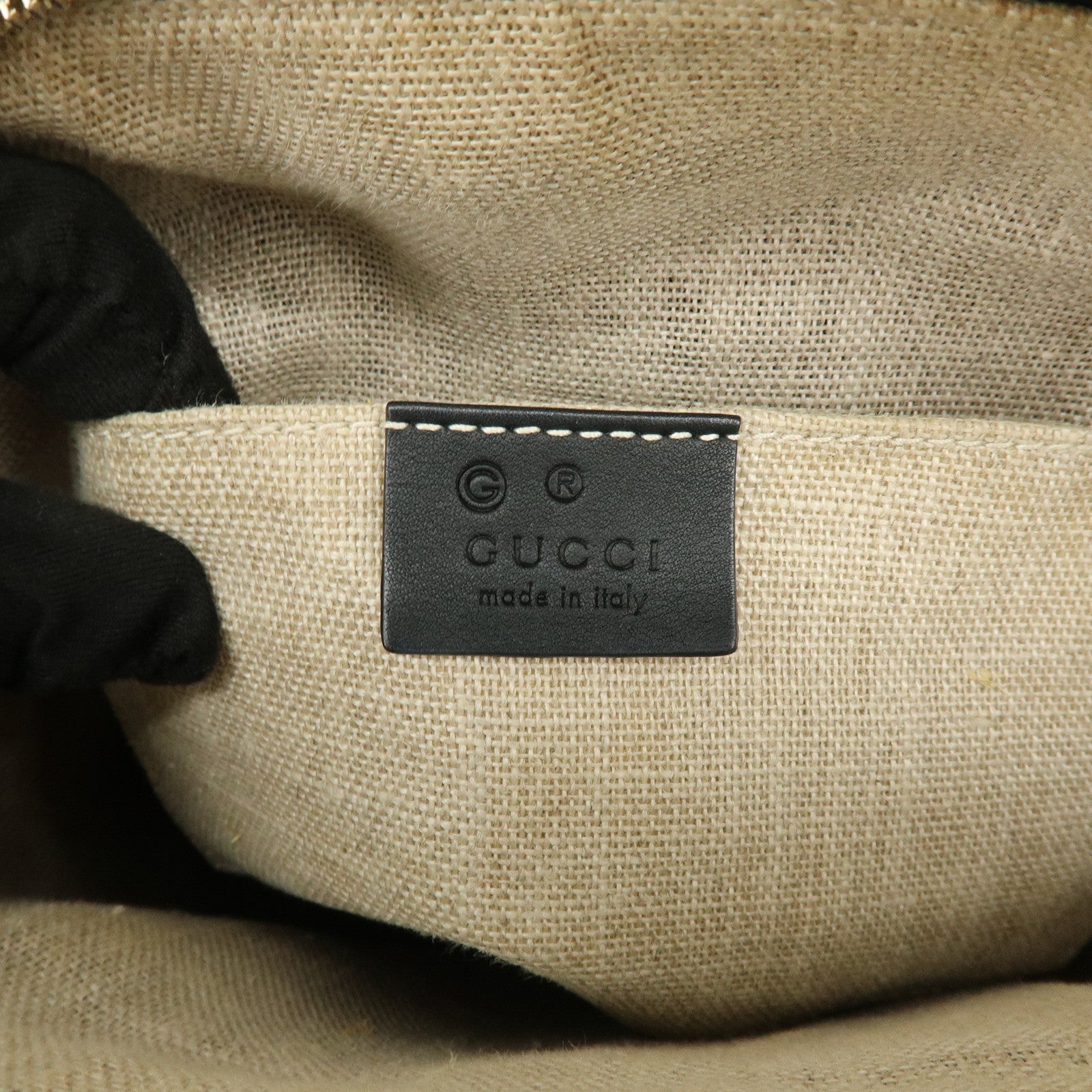 GUCCI Microguccissima Leather 2Way Bag Hand Bag Black 449654