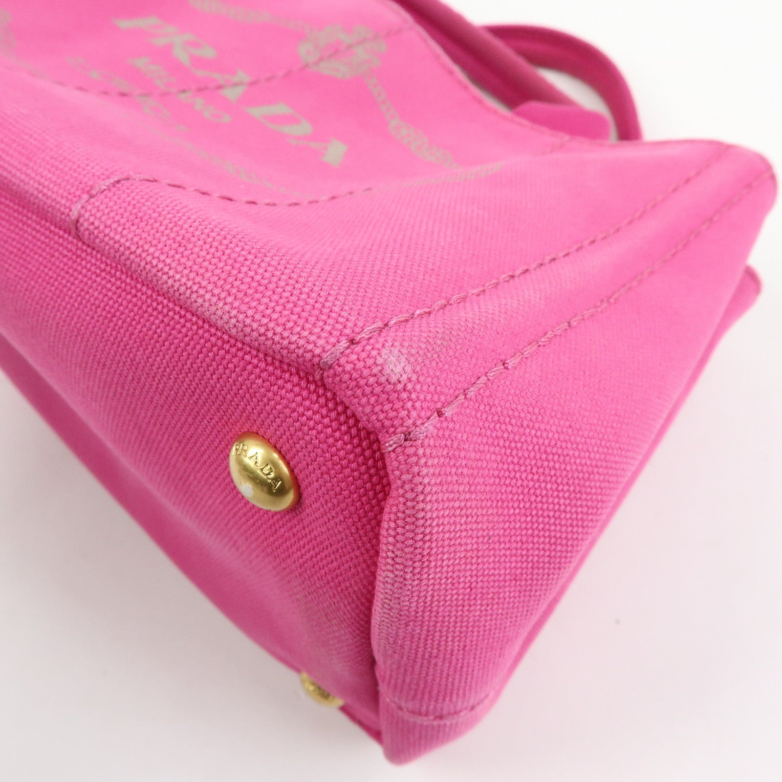 PRADA Triangle Logo Canapa Mini 2Way Bag Hand Bag Pink B2439G