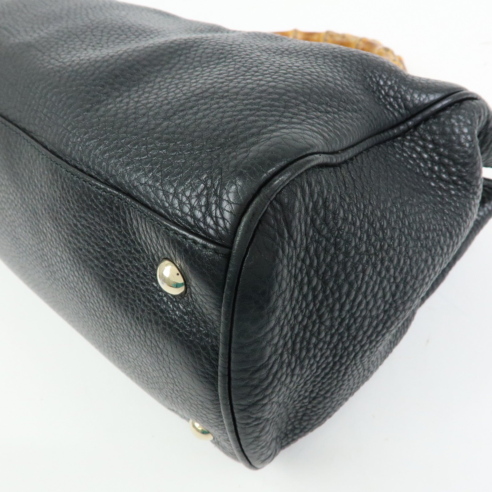 GUCCI Bamboo Shopper Medium Leather 2Way Hand Shoulder Bag 323660