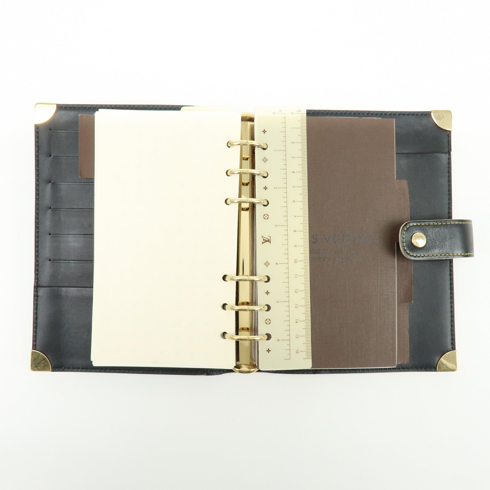 Louis Vuitton Suhari Leather Agenda MM Planner Cover Noir R20884