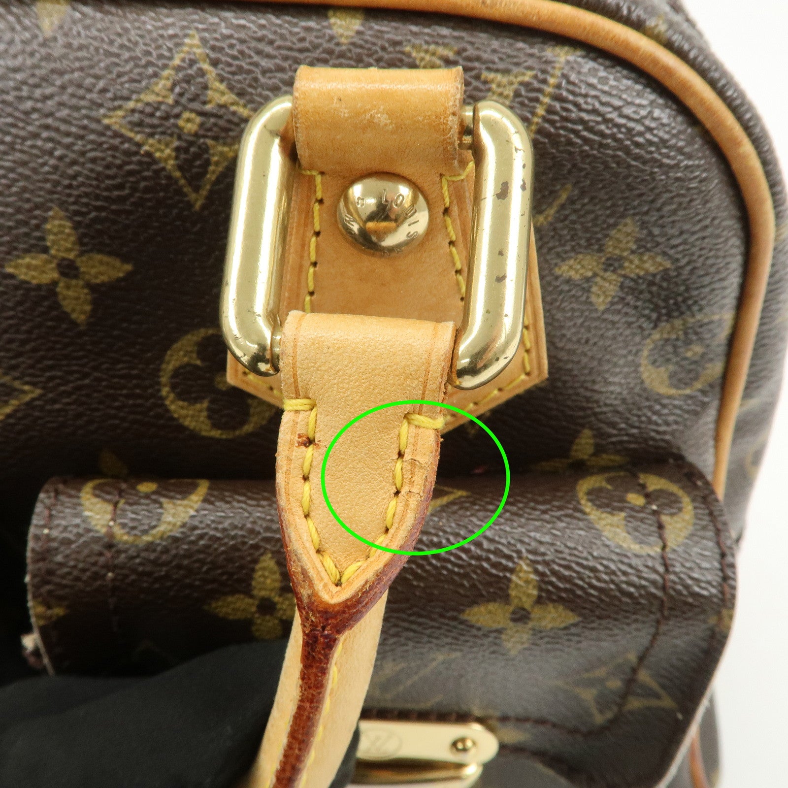 Louis Vuitton Monogram Manhattan PM Hand Bag Brown M40026