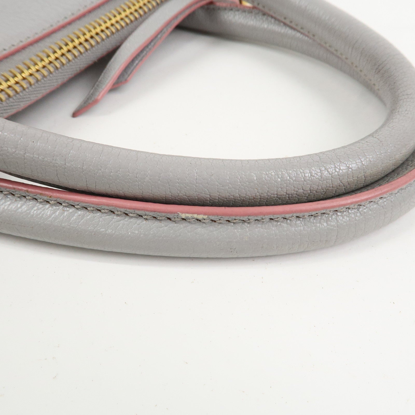 MIU MIU Madras Logo Leather 2WAY Bag Shoulder Bag Hand Bag 5BB016