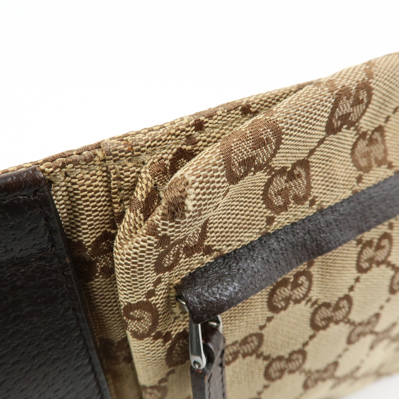 GUCCI GG Canvas Leather Waist Pouch Body Bag Beige Brown 28566