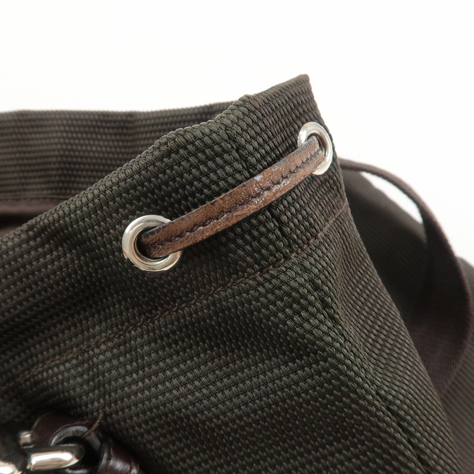 SAINT LAURENT PARIS Kahala Nylon Leather Tote Bag Brown 123435