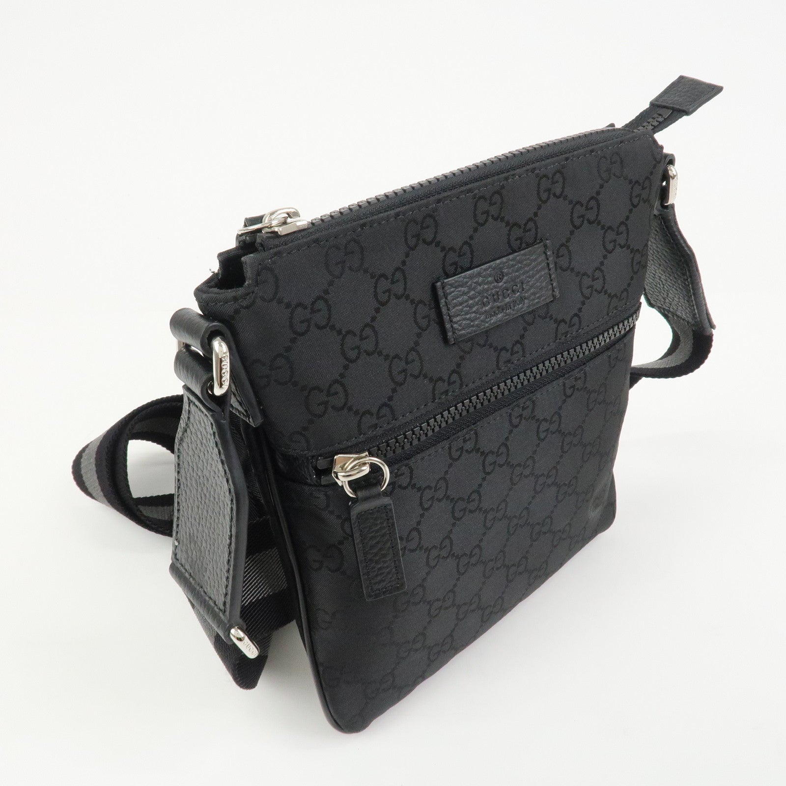 GUCCI Sherry GG Nylon Leather Shoulder Bag Crossbody Bag 449183