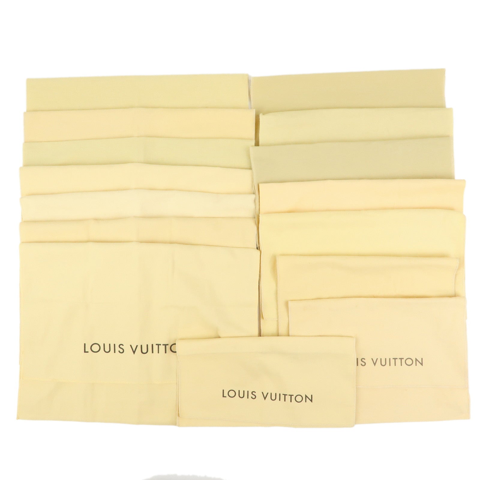 Louis Vuitton Set of 15 Dust Bag Storage Bag Flap Style Beige