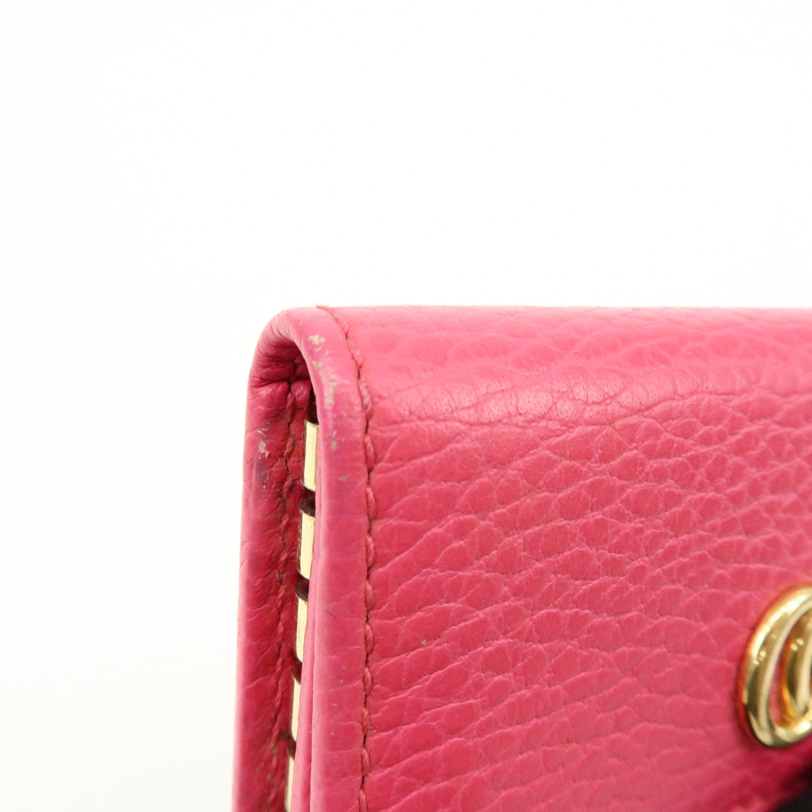 GUCCI GG Marmont Leather 6 Rings Key Case Key Holder Pink 456118