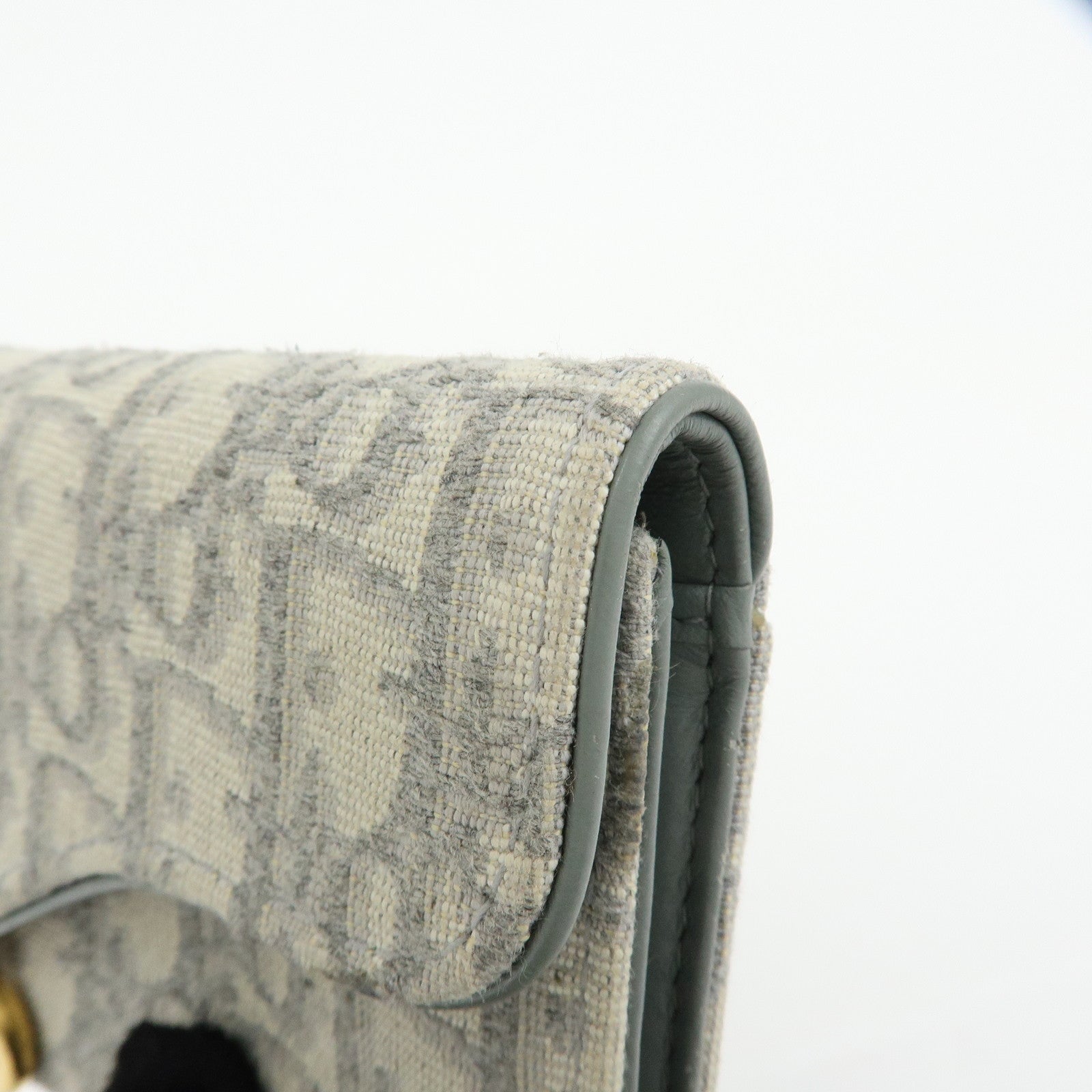 Christian Dior Trotter Jacquard Canvas Bi-fold Compact Wallet Gray