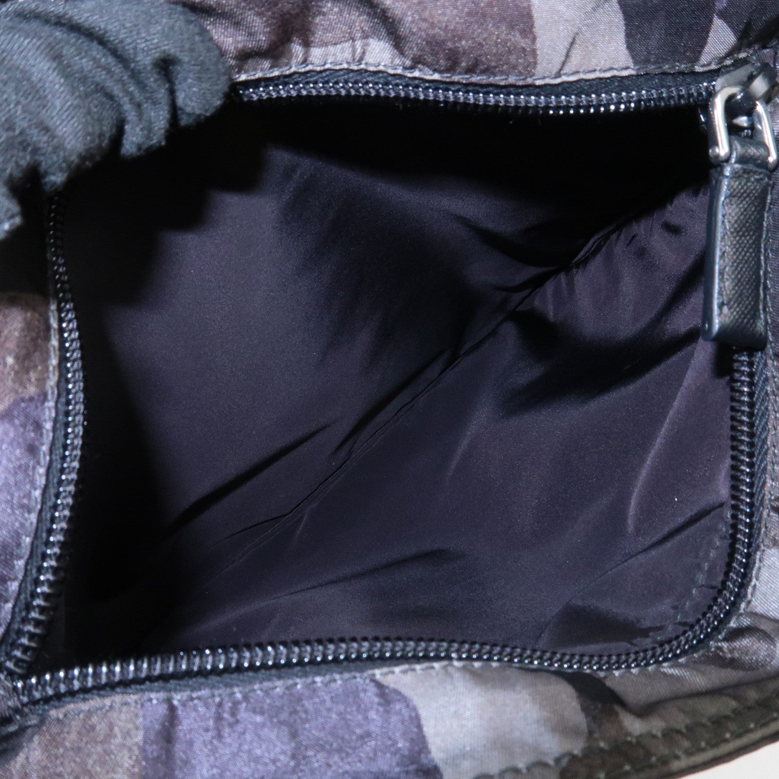 PRADA Triangle Logo Nylon Camoflage Shoulder Bag Black BT0978