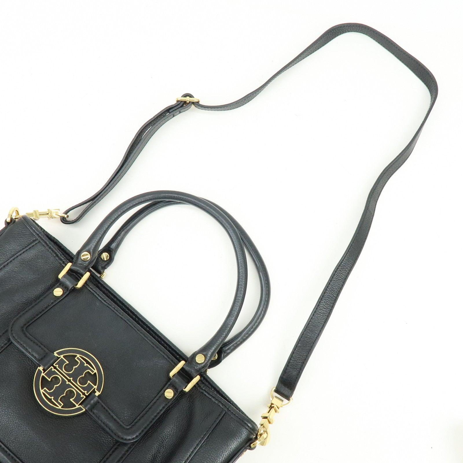 TORY BURCH Amanda Leather 2Way Bag Hand Bag Shoulder Bag Black
