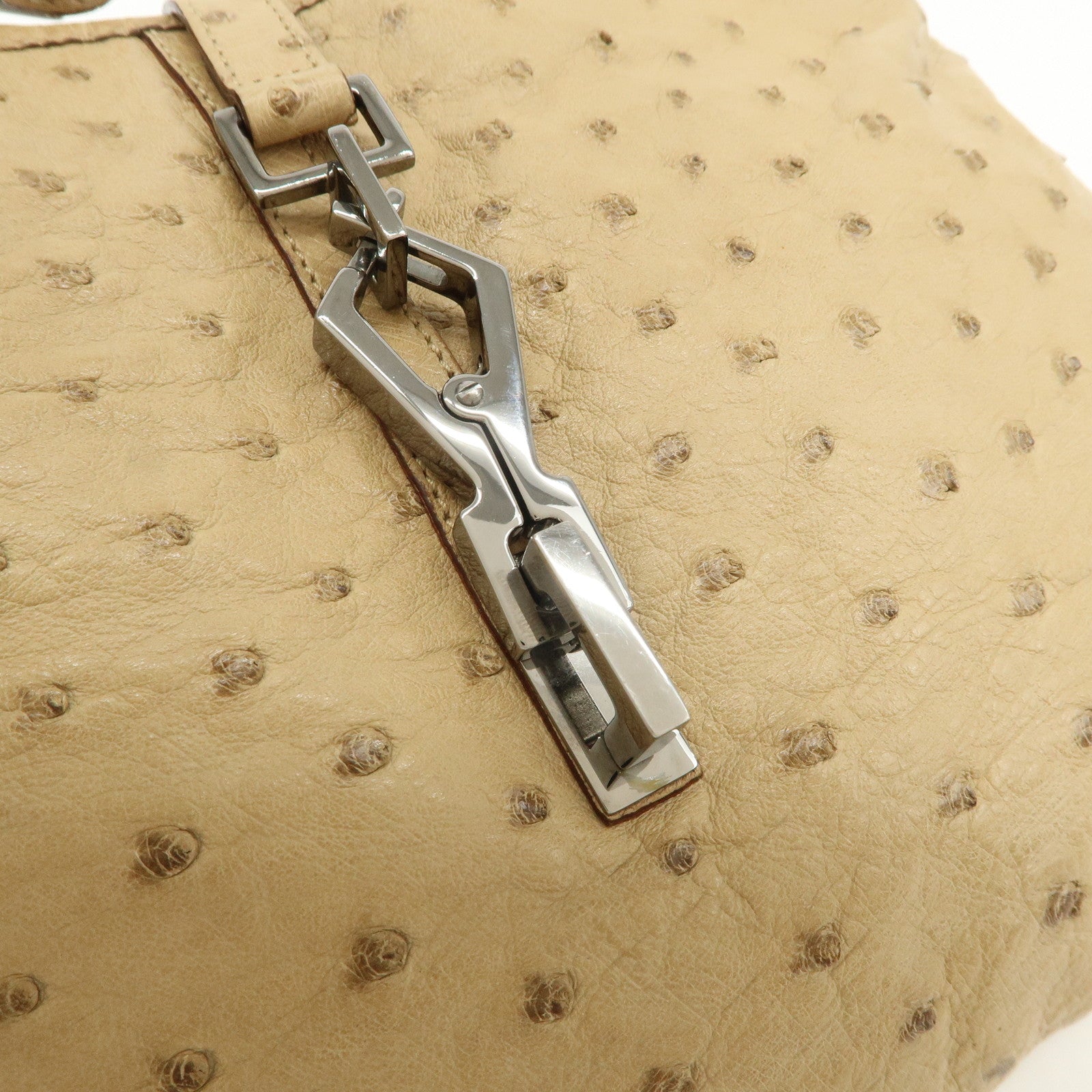 GUCCI Kandensky Leather Shoulder Bag Hand Bag Beige 001・4057