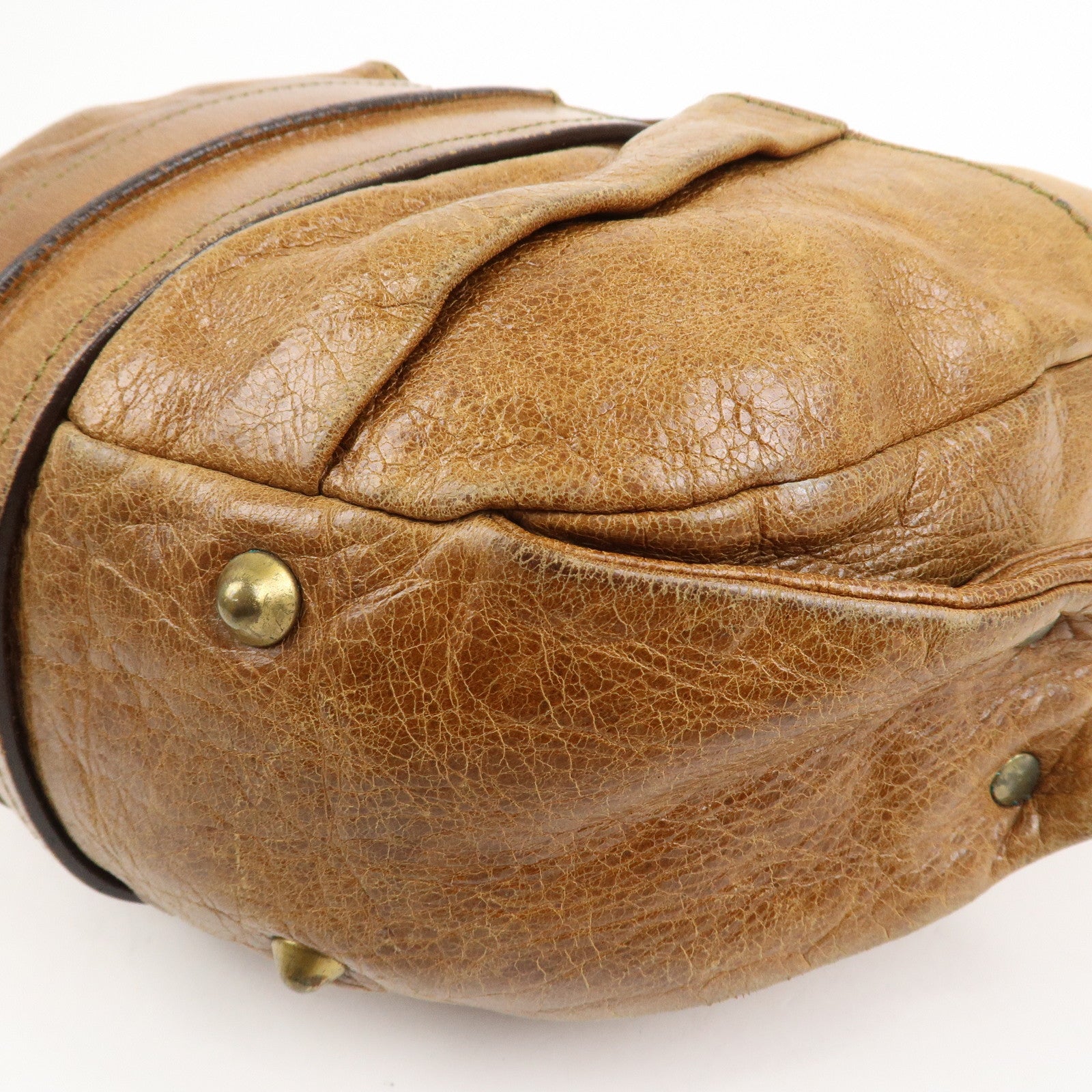 Chloe Leather Heloise Shoulder Bag Hand Bag Brown