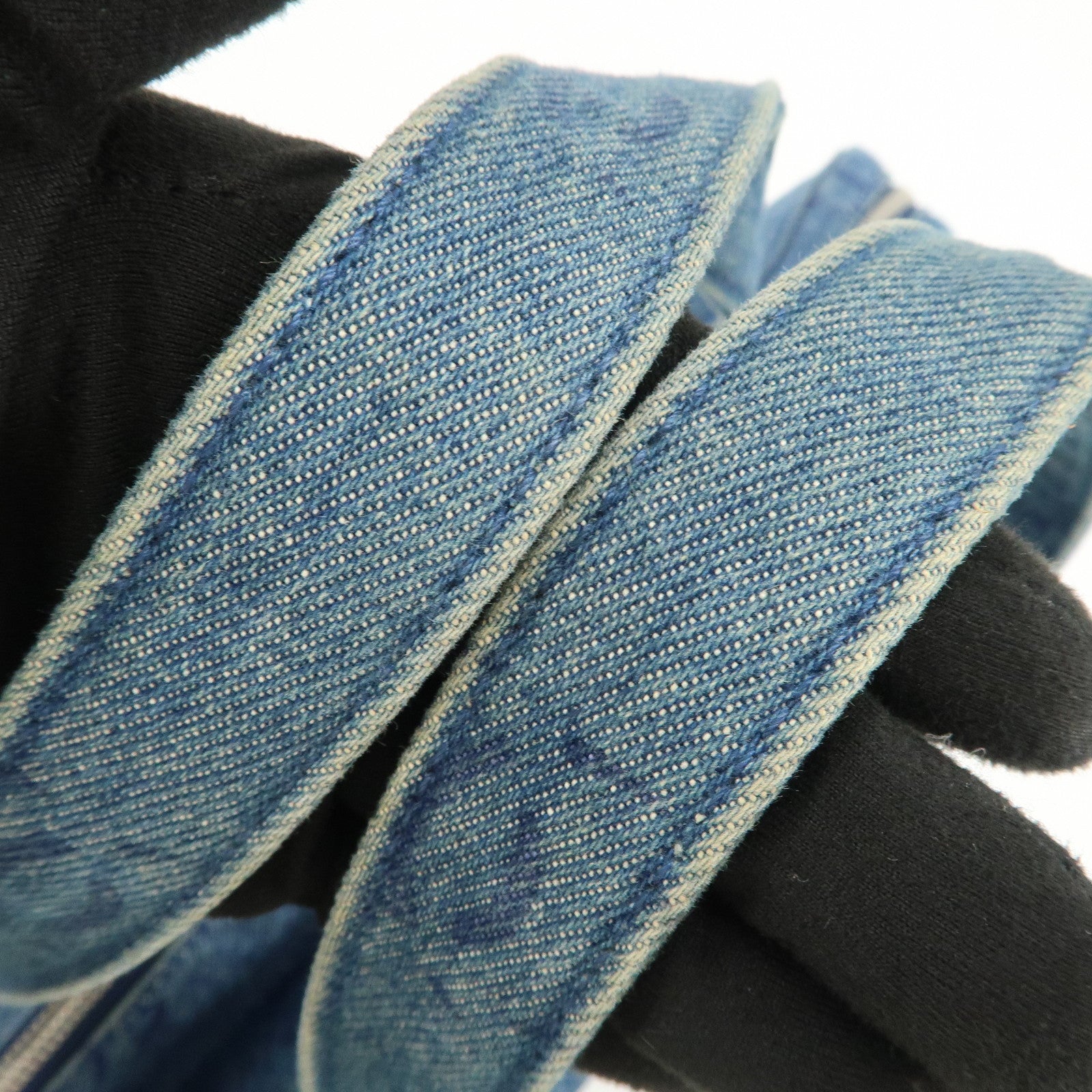 CHANEL COCO Mark Denim Boston Bag Hand Bag Travel Bag Blue