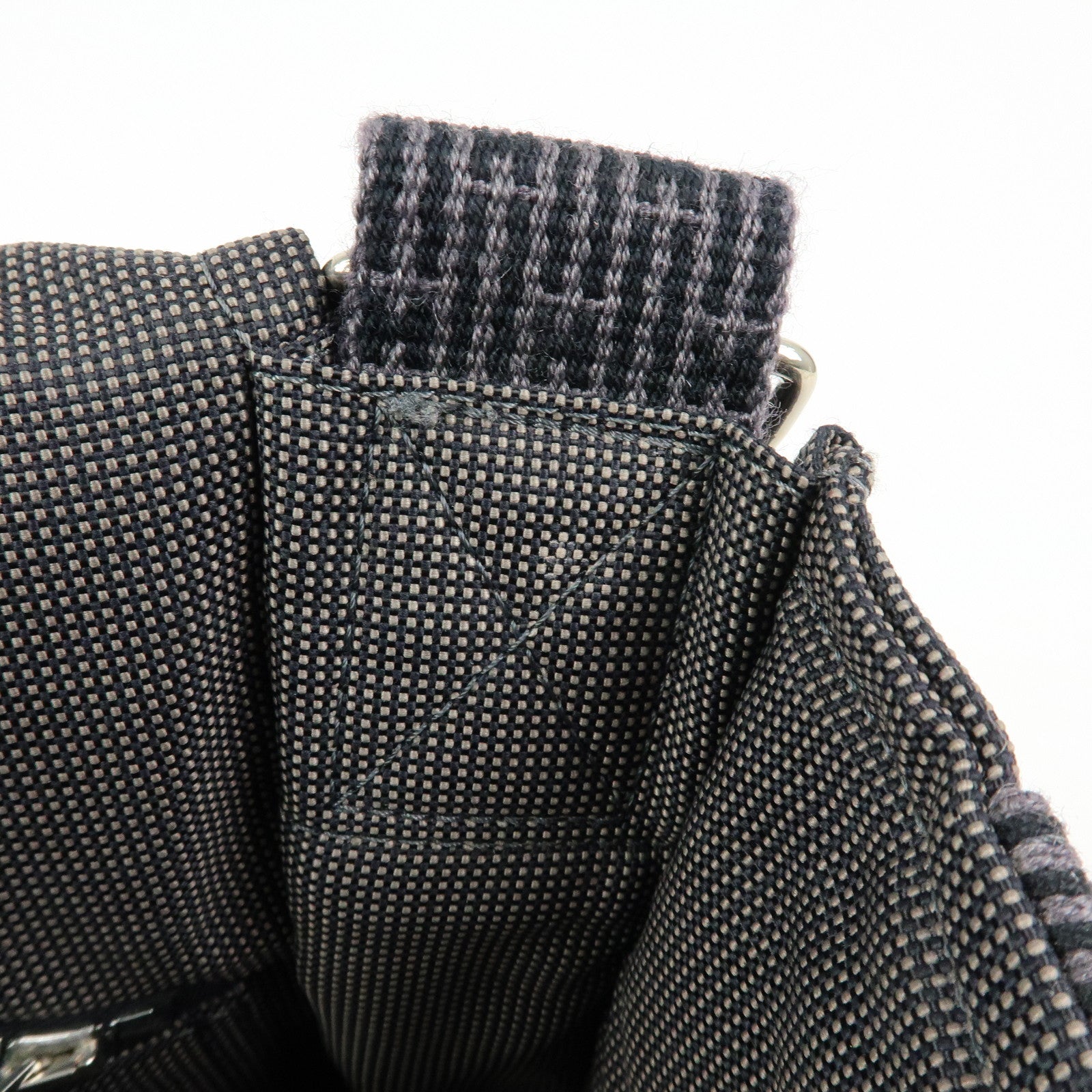 HERMES Herline Canvas Bassac PM Fourre Tout Shoulder Bag Black