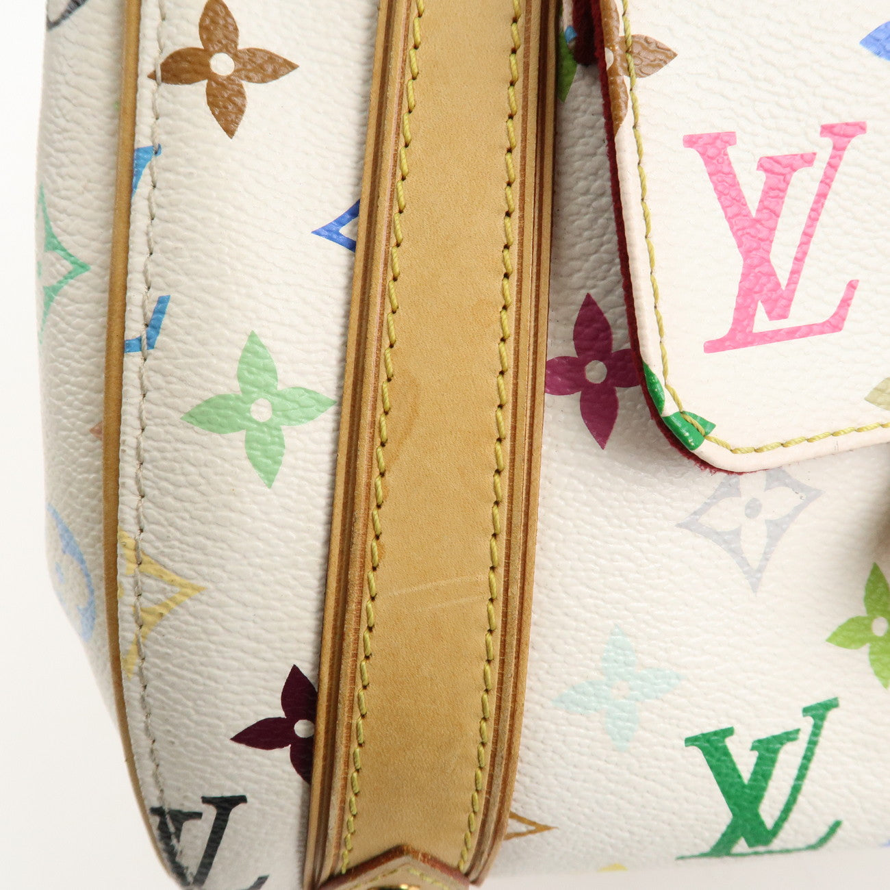 Louis Vuitton Monogram Multicolor Priscilla Hand Bag Blanc M40096 Used