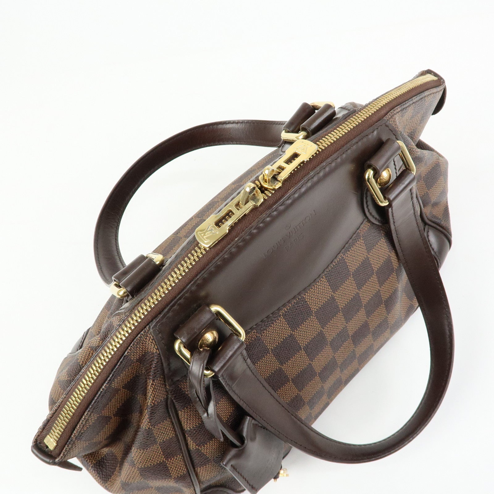 Louis Vuitton Damier Ebene Verona PM Hand Bag Brown N41117