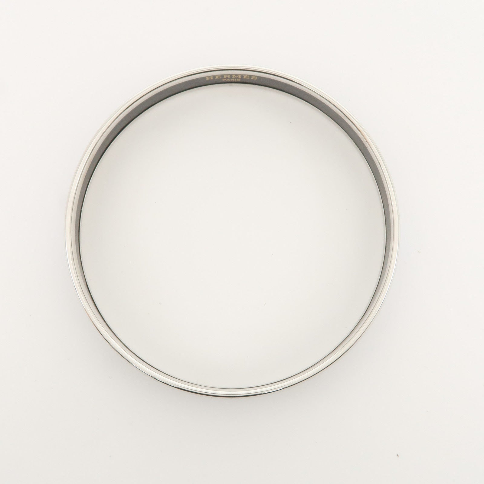 HERMES Email PM Silver Plated Bracelet Bangle Dolphin Blue