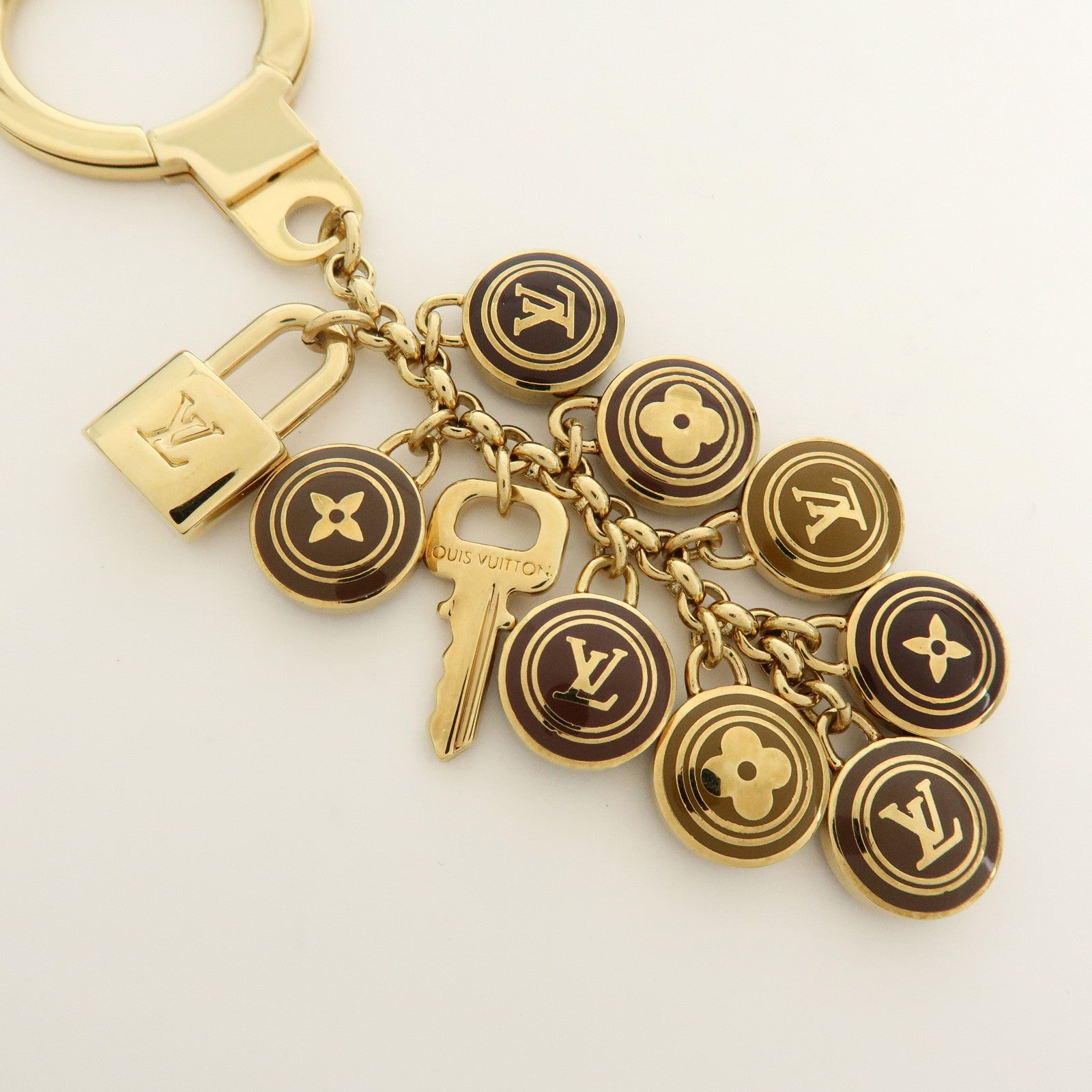 Louis Vuitton Porte Cles Pastilles Bag Charm Gold Brown M65387