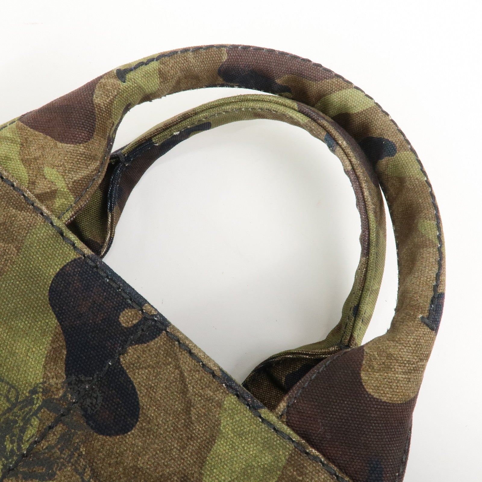 PRADA Canapa Canvas 2Way Hand Bag Shoulder Bag Khaki B2642B