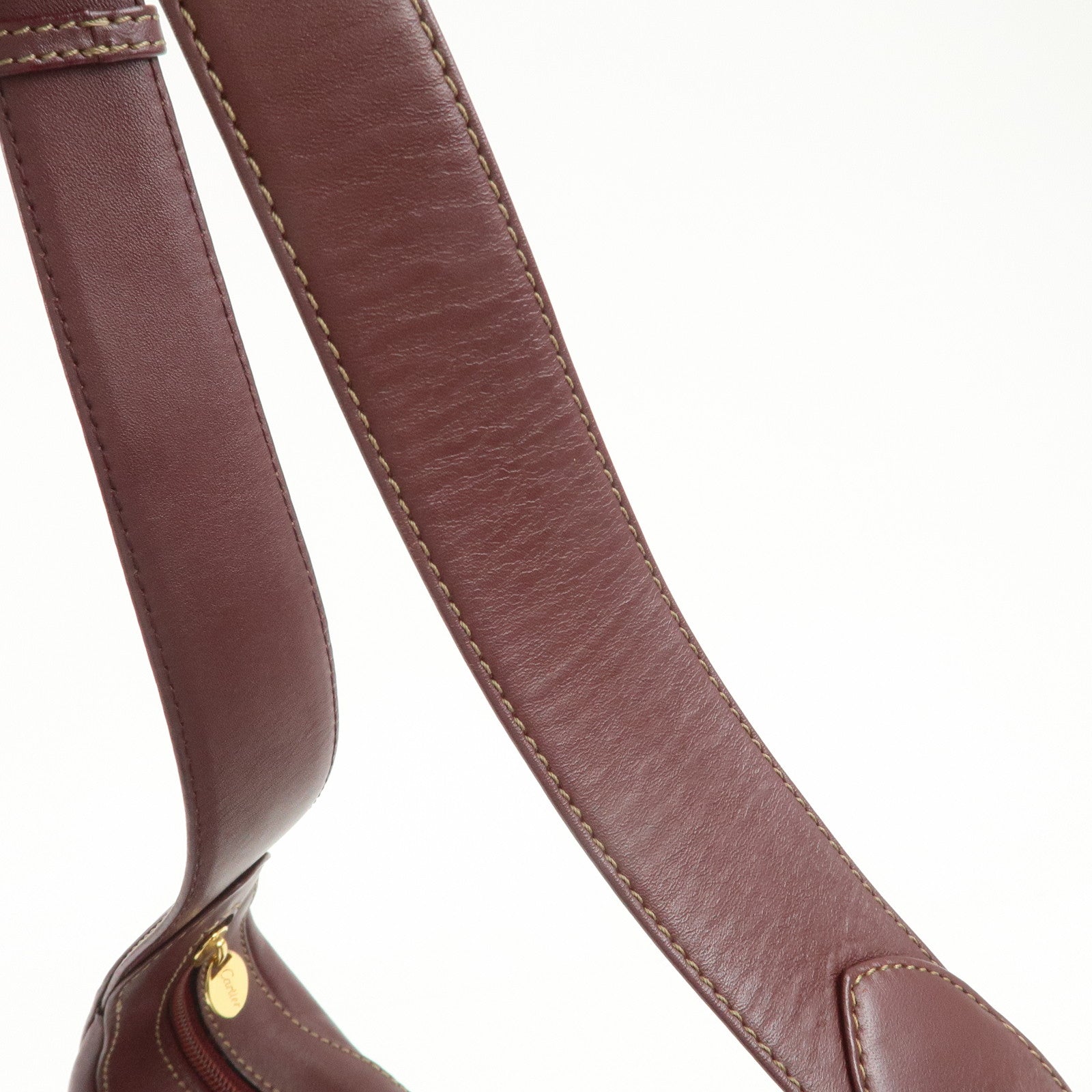 Cartier Must de Cartier Leather Shoulder Bag Bordeaux