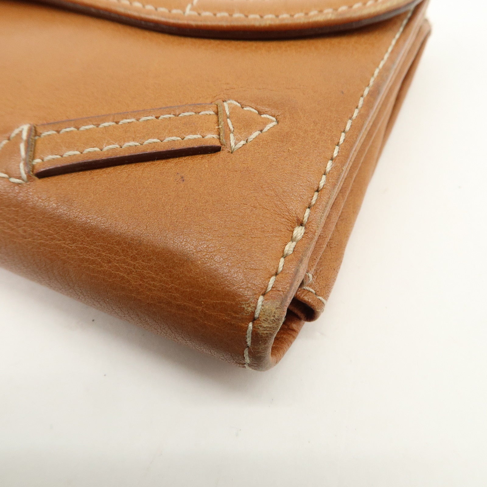 Christian Dior Leather Saddle Long Bi-fold Wallet Brown