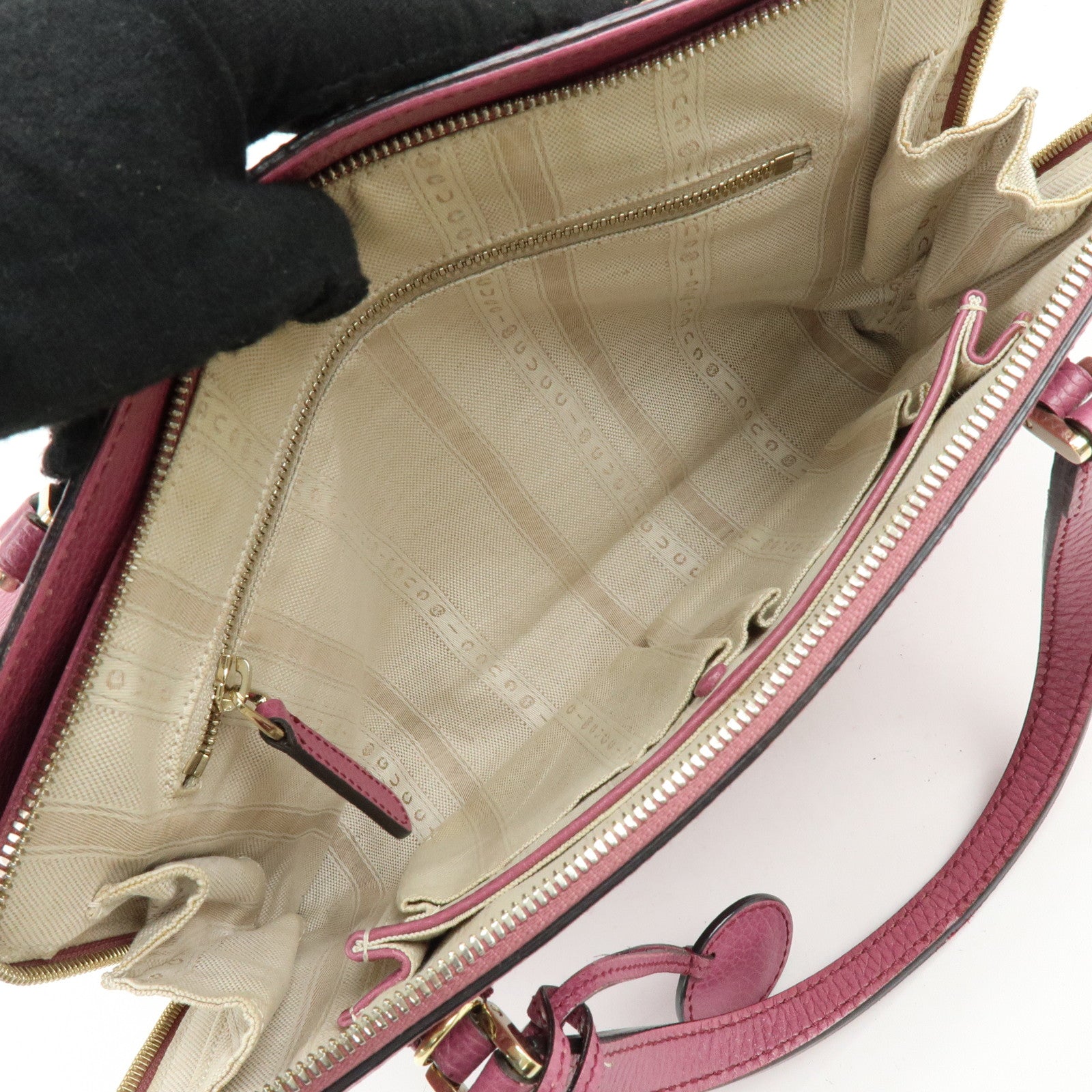 GUCCI Logo Leather 2Way Bag Hand Bag Shoulder Bag Pink 391987