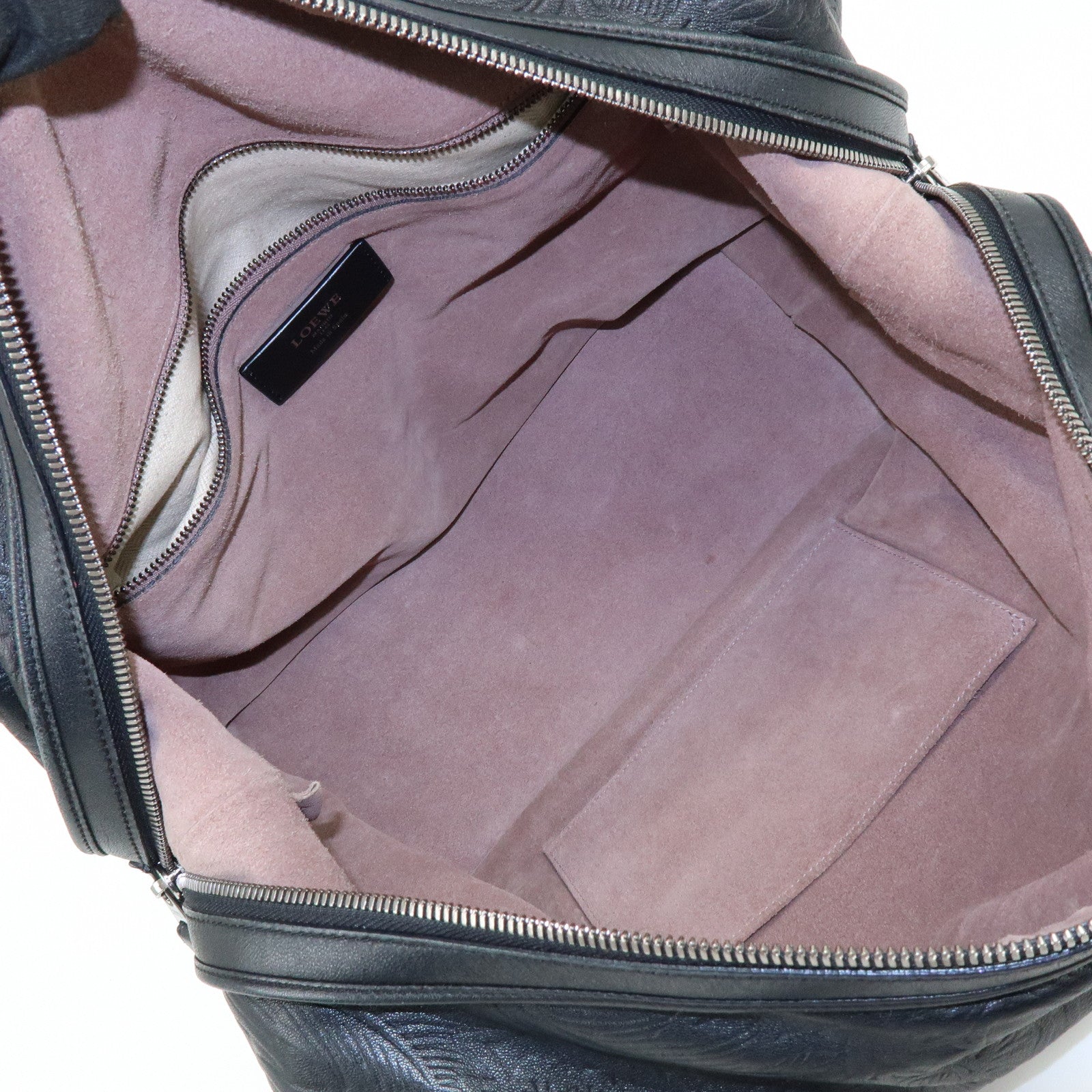 LOEWE Canela Nappa Leather Mini Boston Bag Shoulder Bag Black